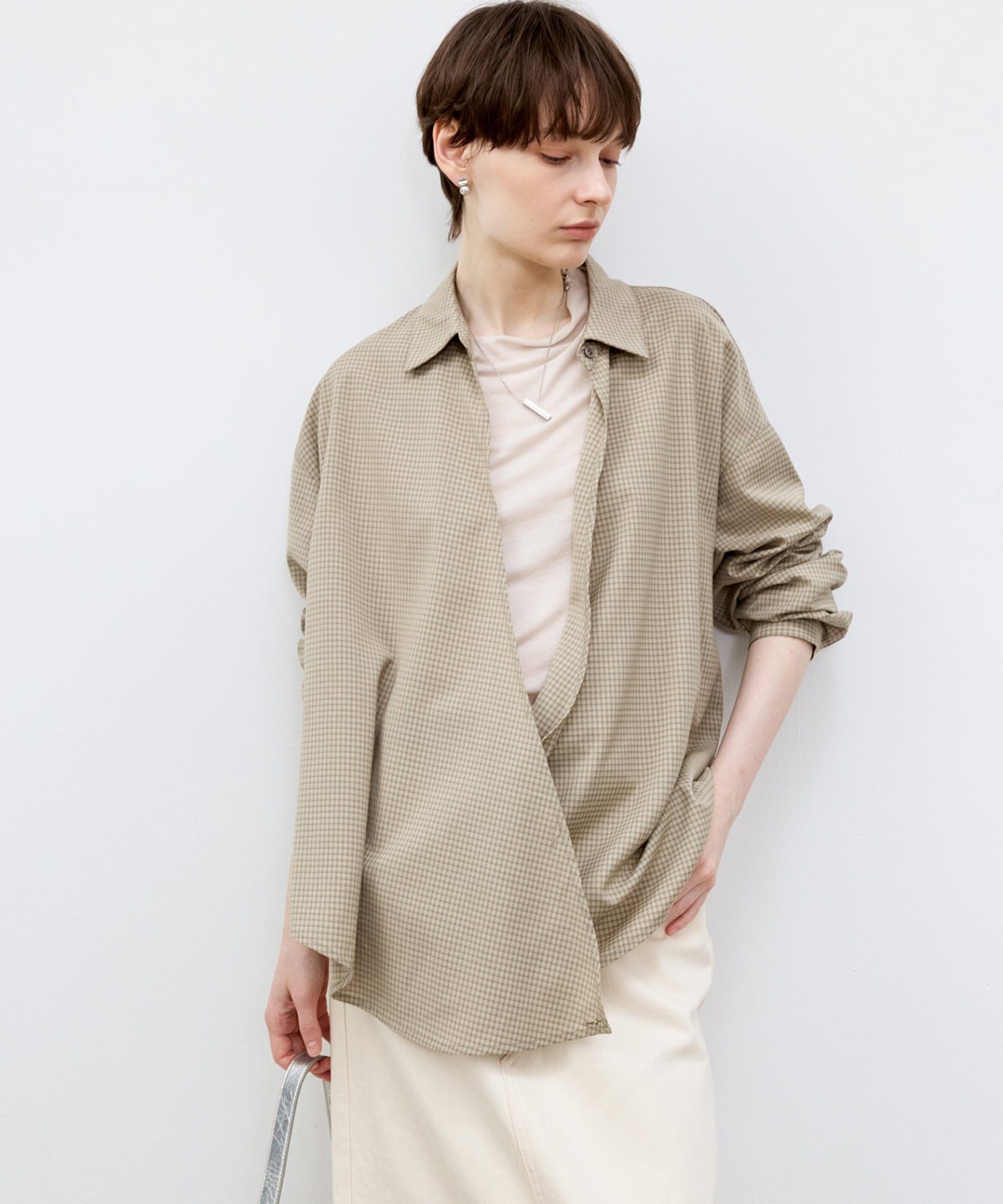 Plaid Asymmetric Shirt