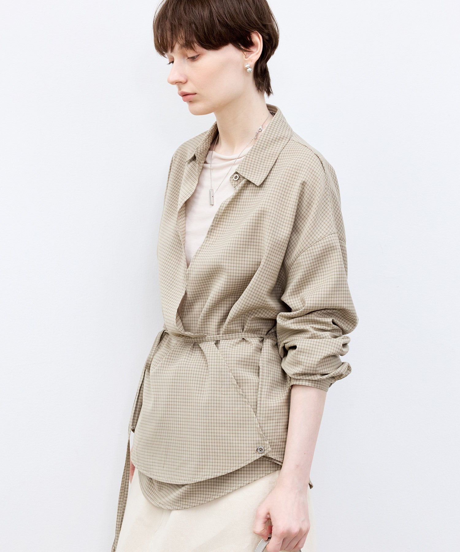 Plaid Asymmetric Shirt