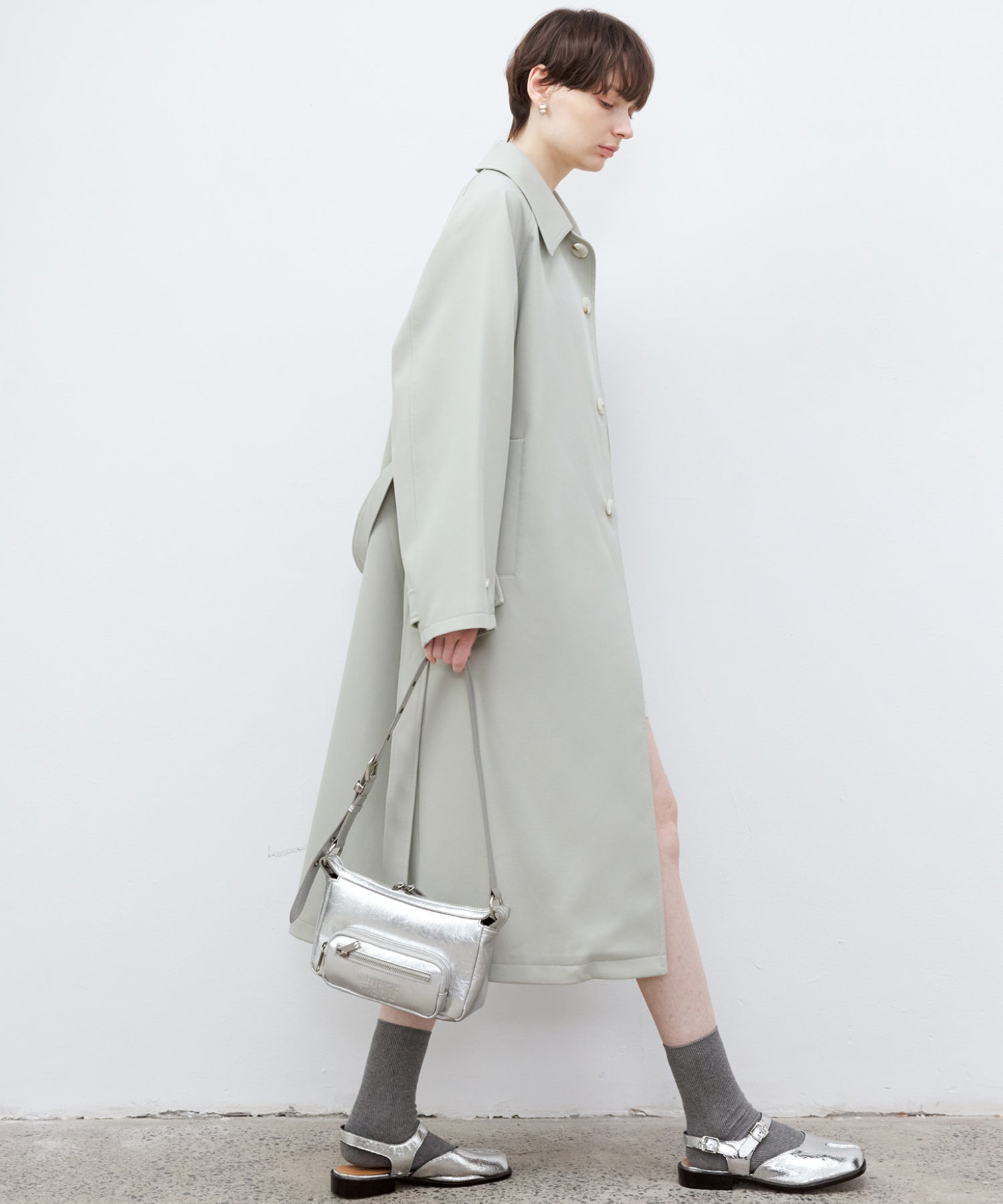 Clean-Cut Longline Coat with Belt – Easy Care Design