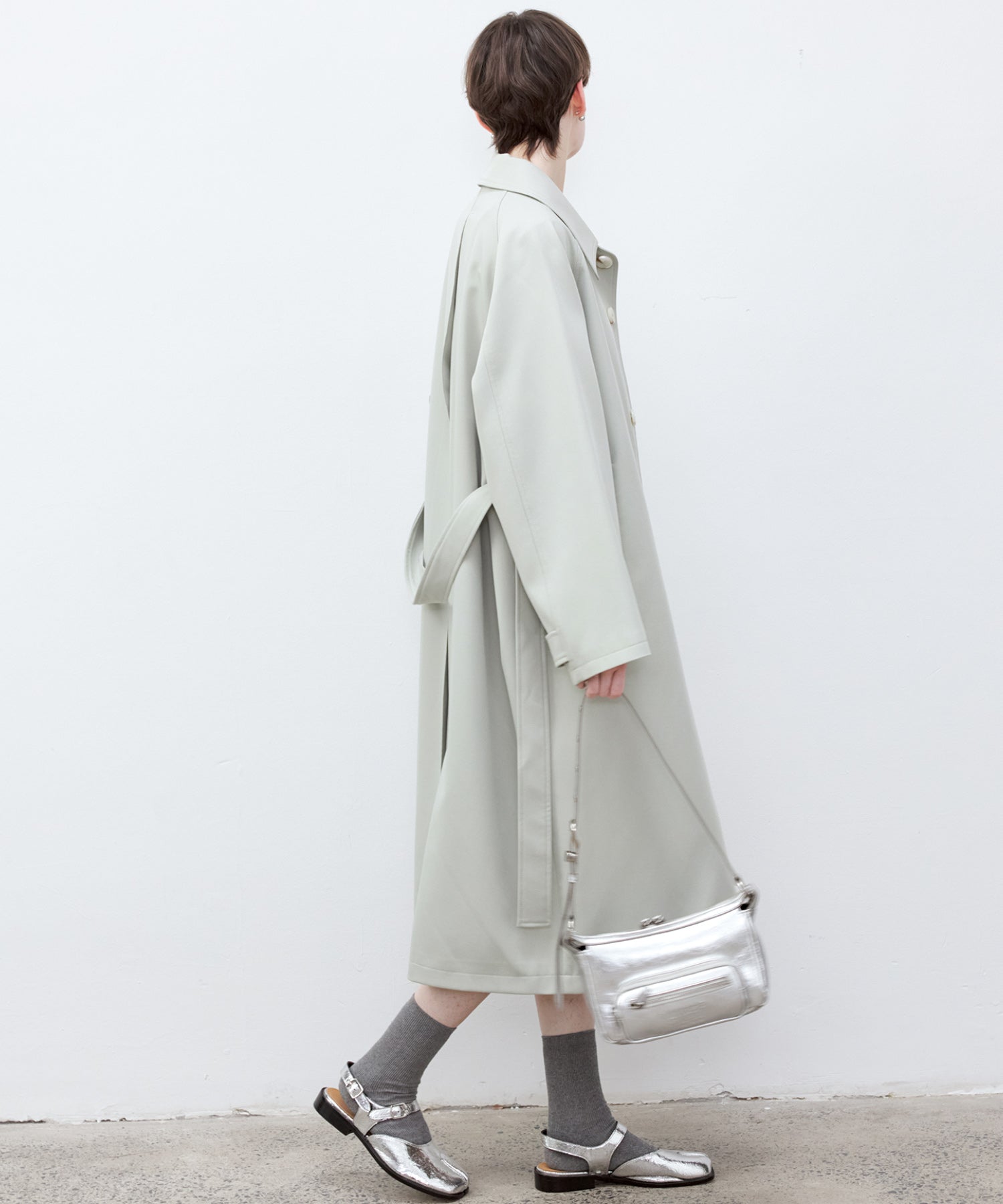 Clean-Cut Longline Coat with Belt – Easy Care Design