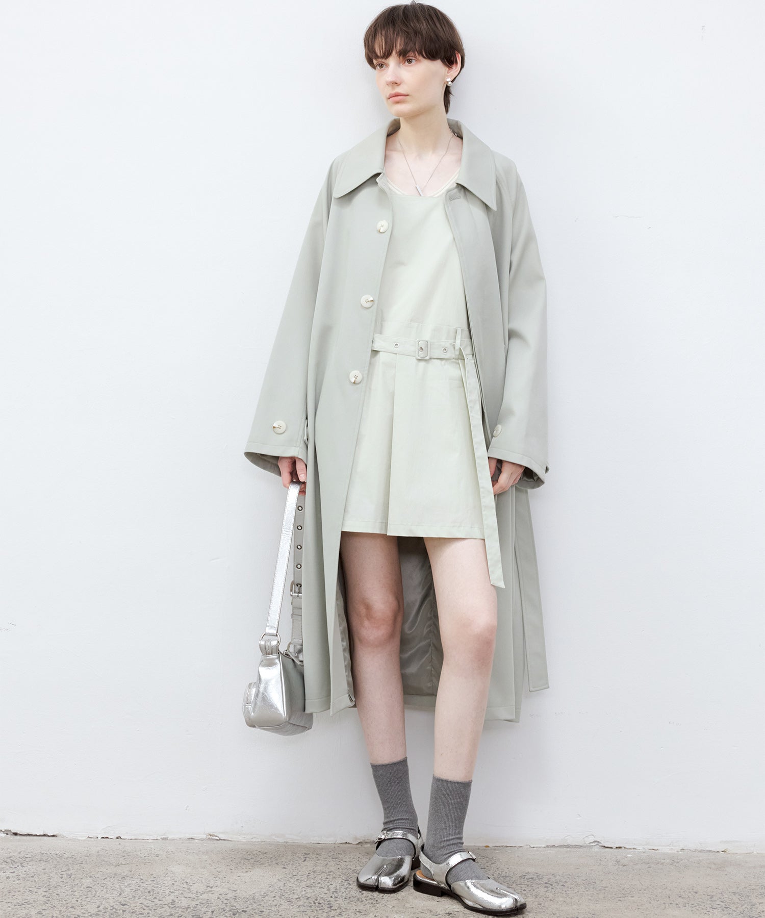 Clean-Cut Longline Coat with Belt – Easy Care Design