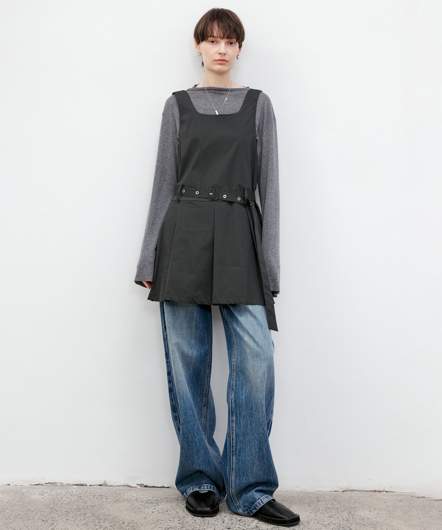 High-Rise Wide-Leg Naron Denim Pants