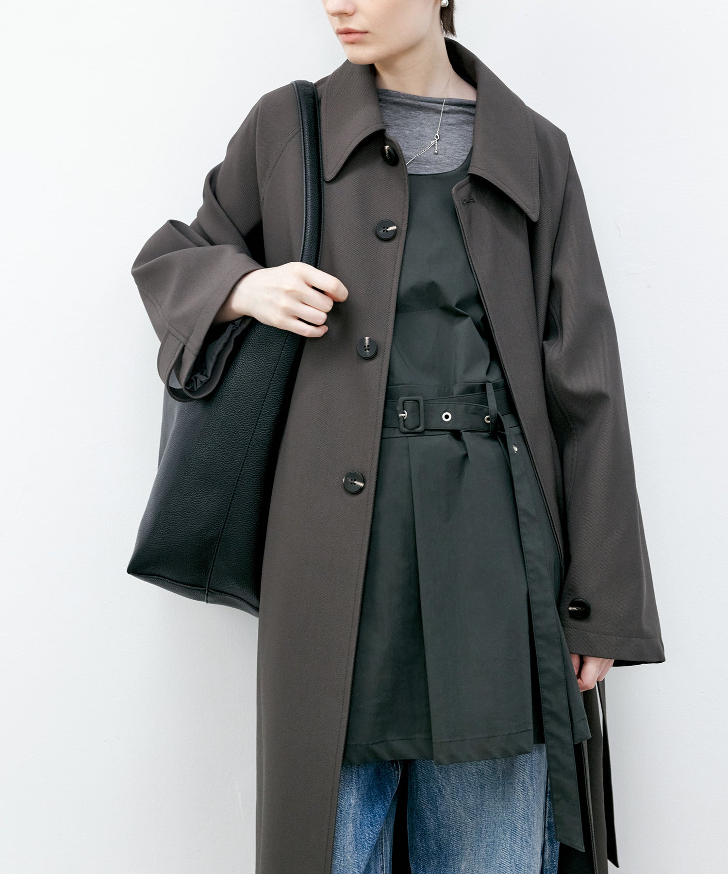 Clean-Cut Longline Coat with Belt – Easy Care Design