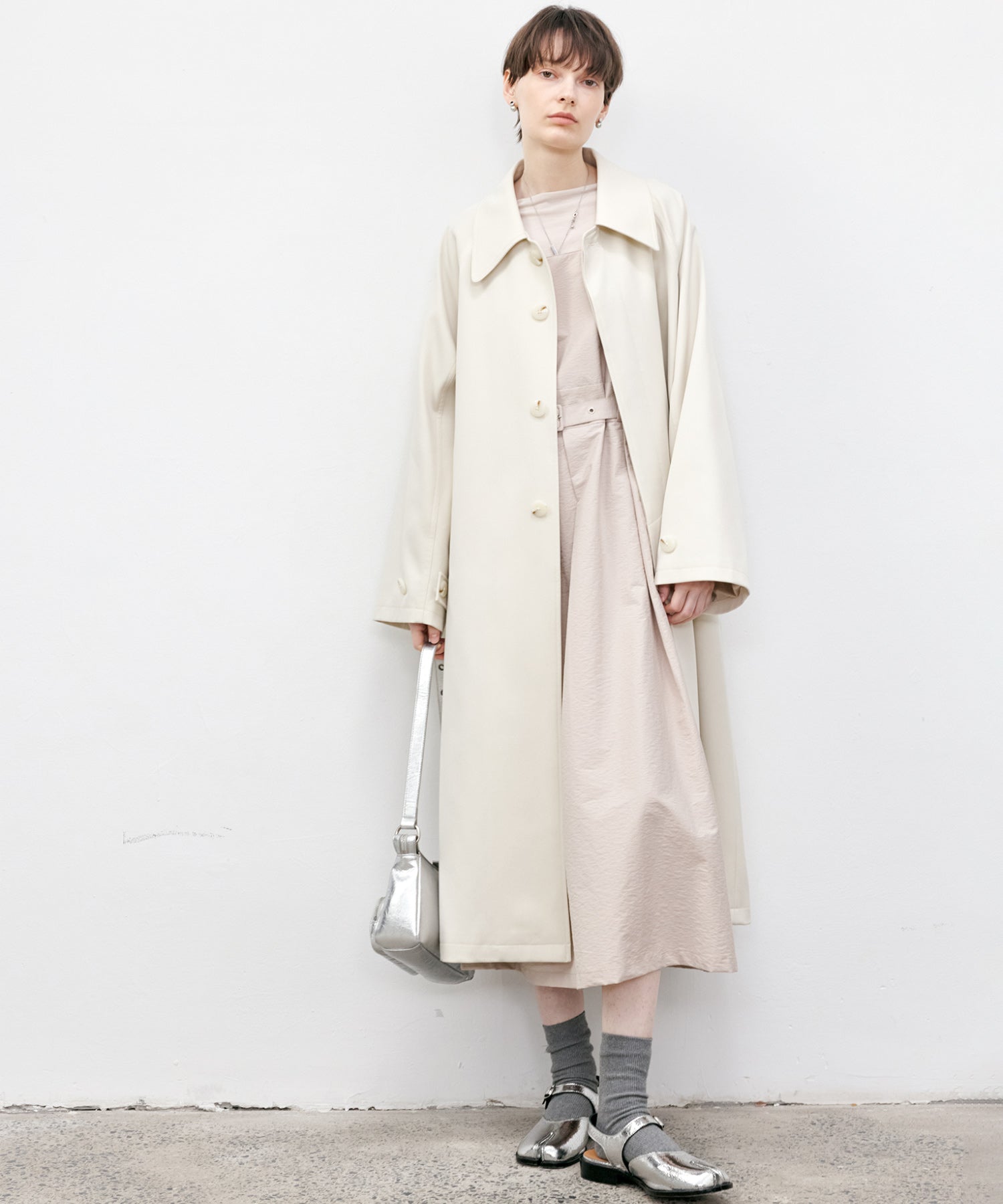 Clean-Cut Longline Coat with Belt – Easy Care Design