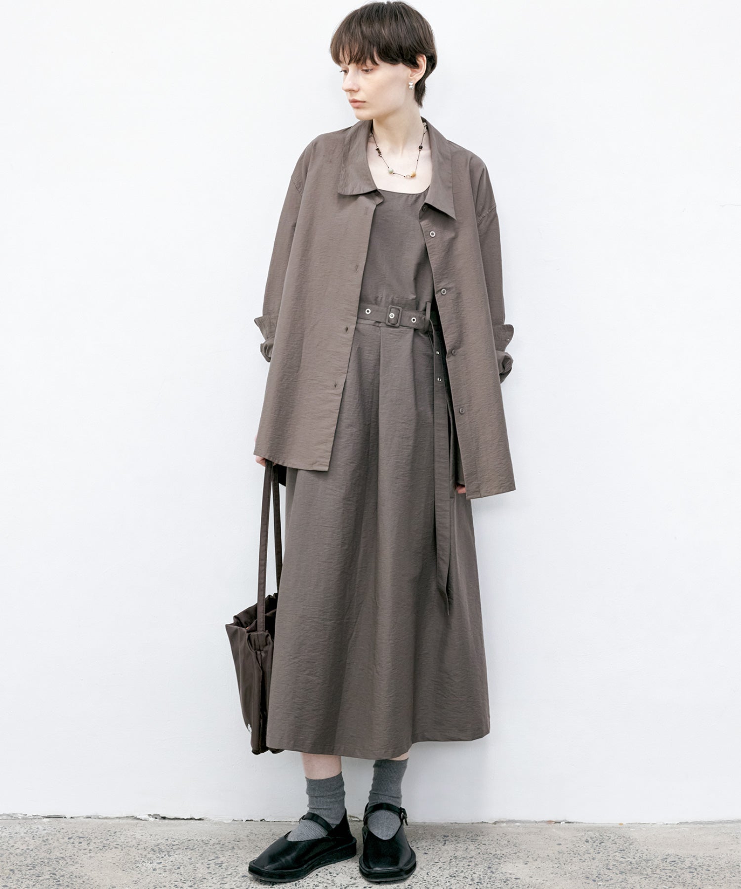 Big Collar Piping Stitch Oversized Shirt