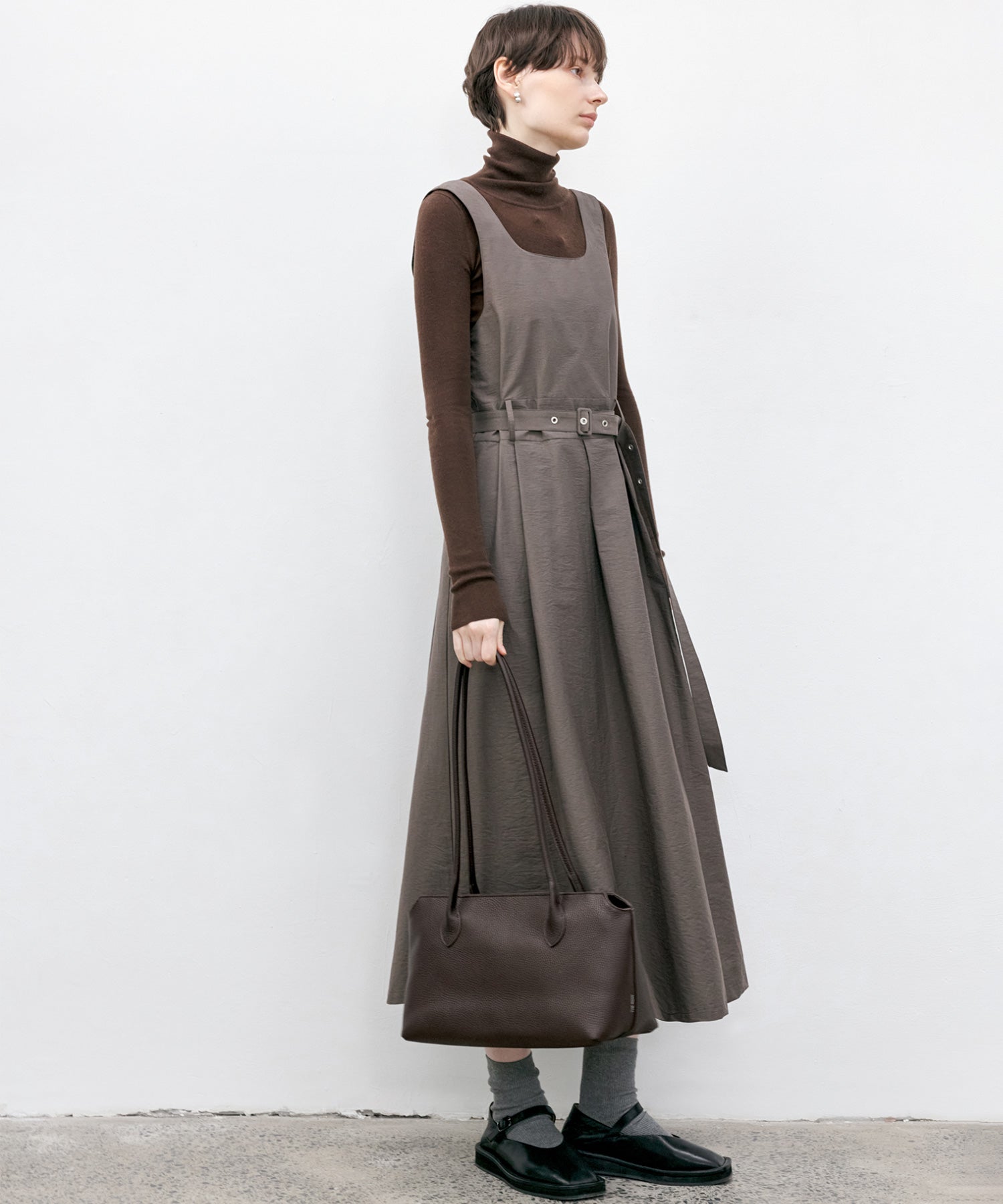 Contrast Panel Turtleneck Top