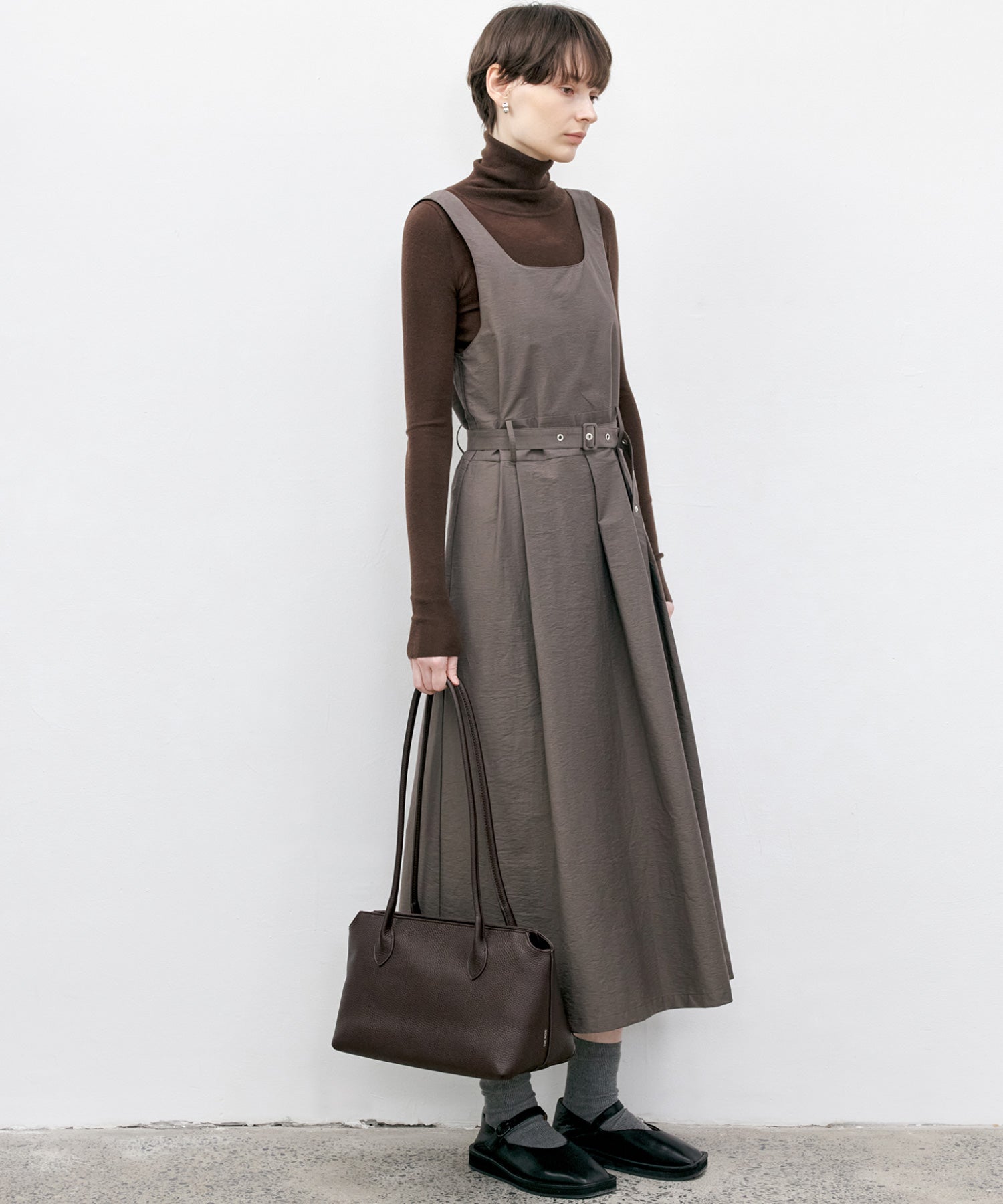 Contrast Panel Turtleneck Top