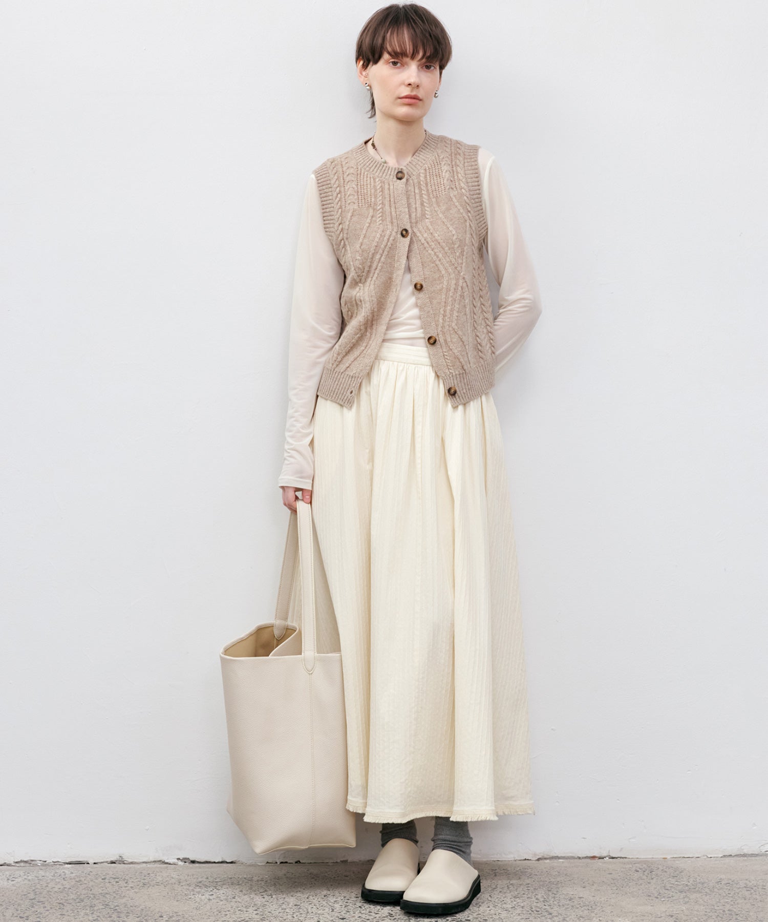 Wool Cable-Knit Vest