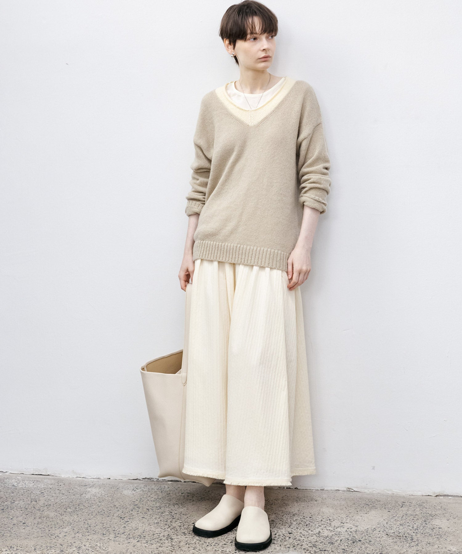 Basic Bi-Color Knit Sweater