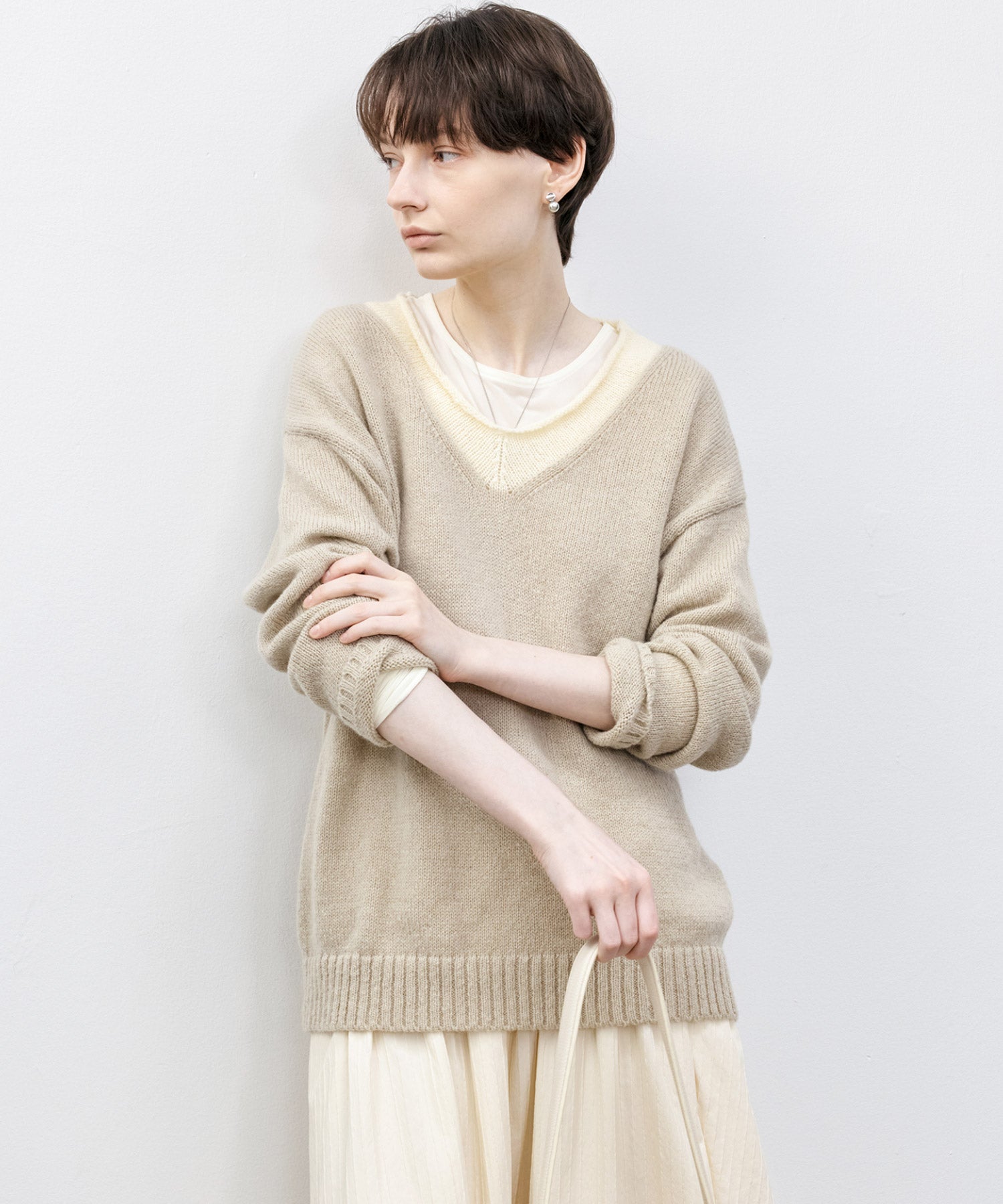 Basic Bi-Color Knit Sweater