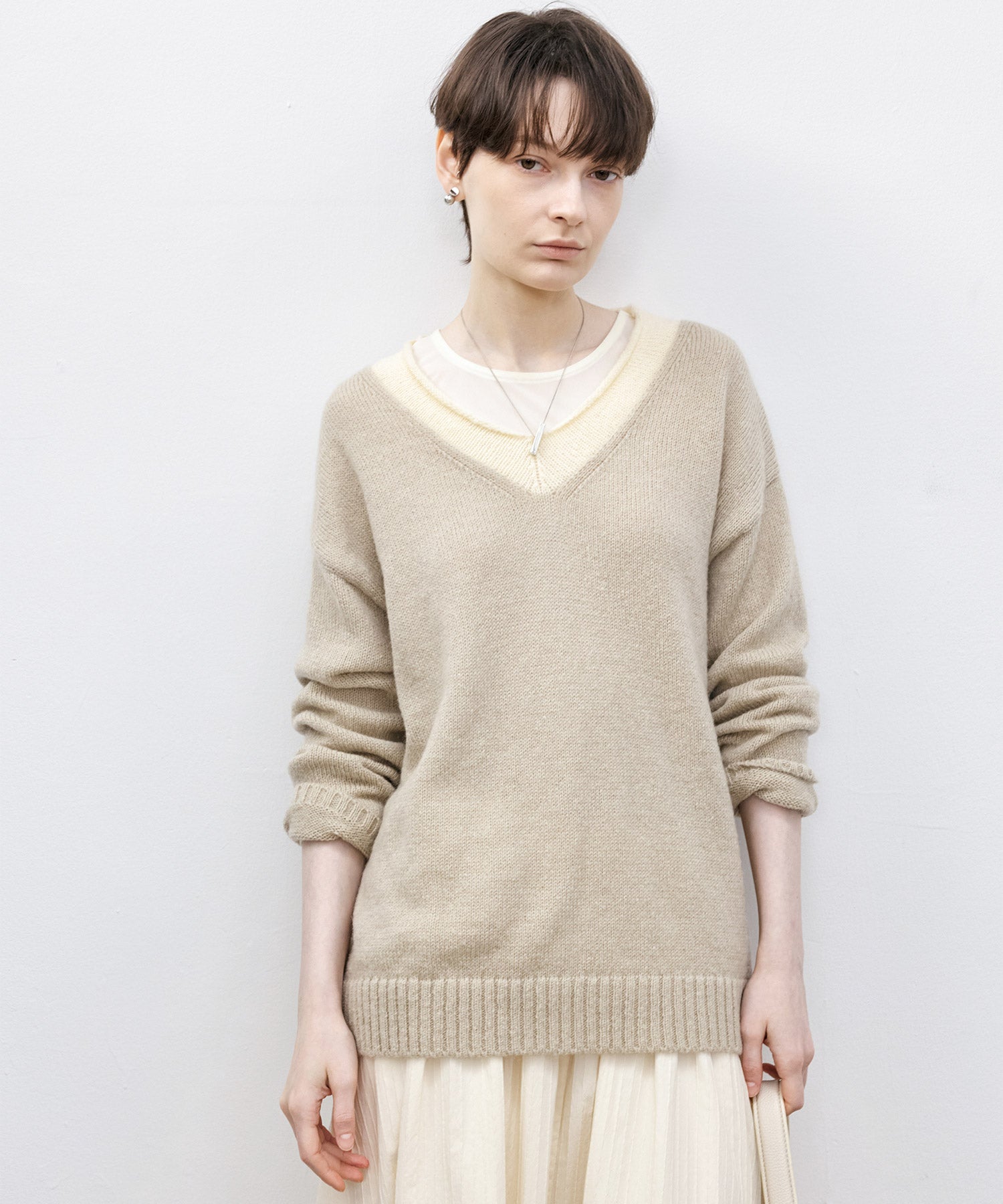 Basic Bi-Color Knit Sweater