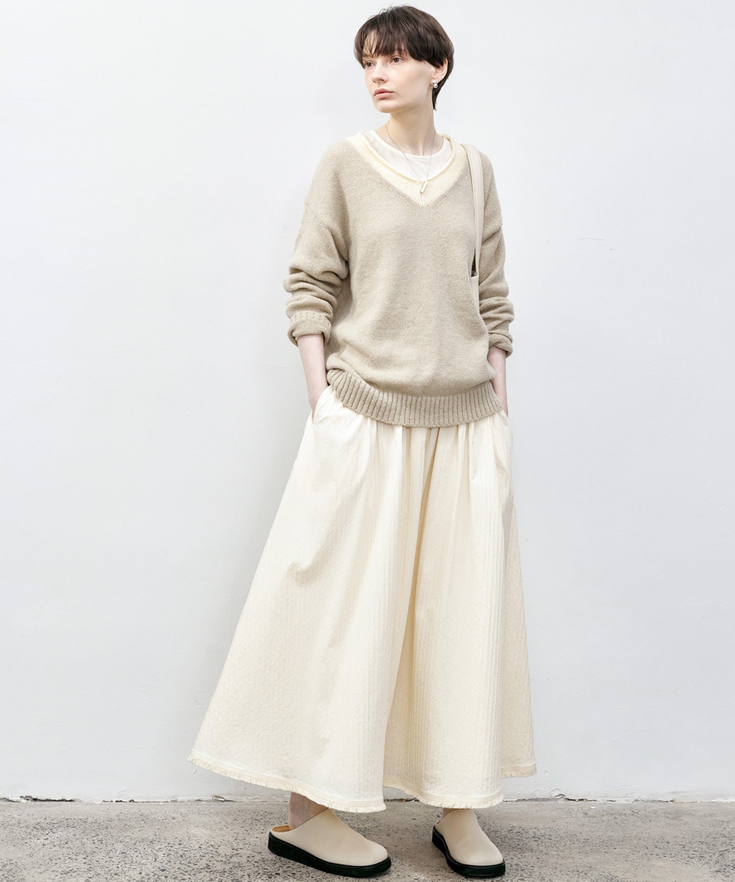 Basic Bi-Color Knit Sweater