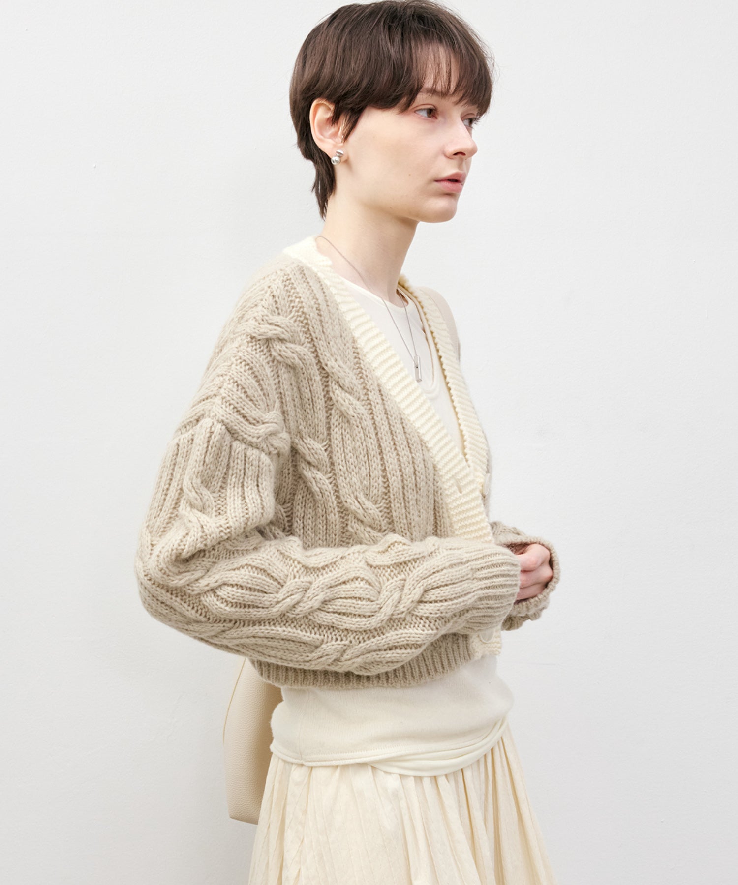 Cable Knit Cropped Bolero