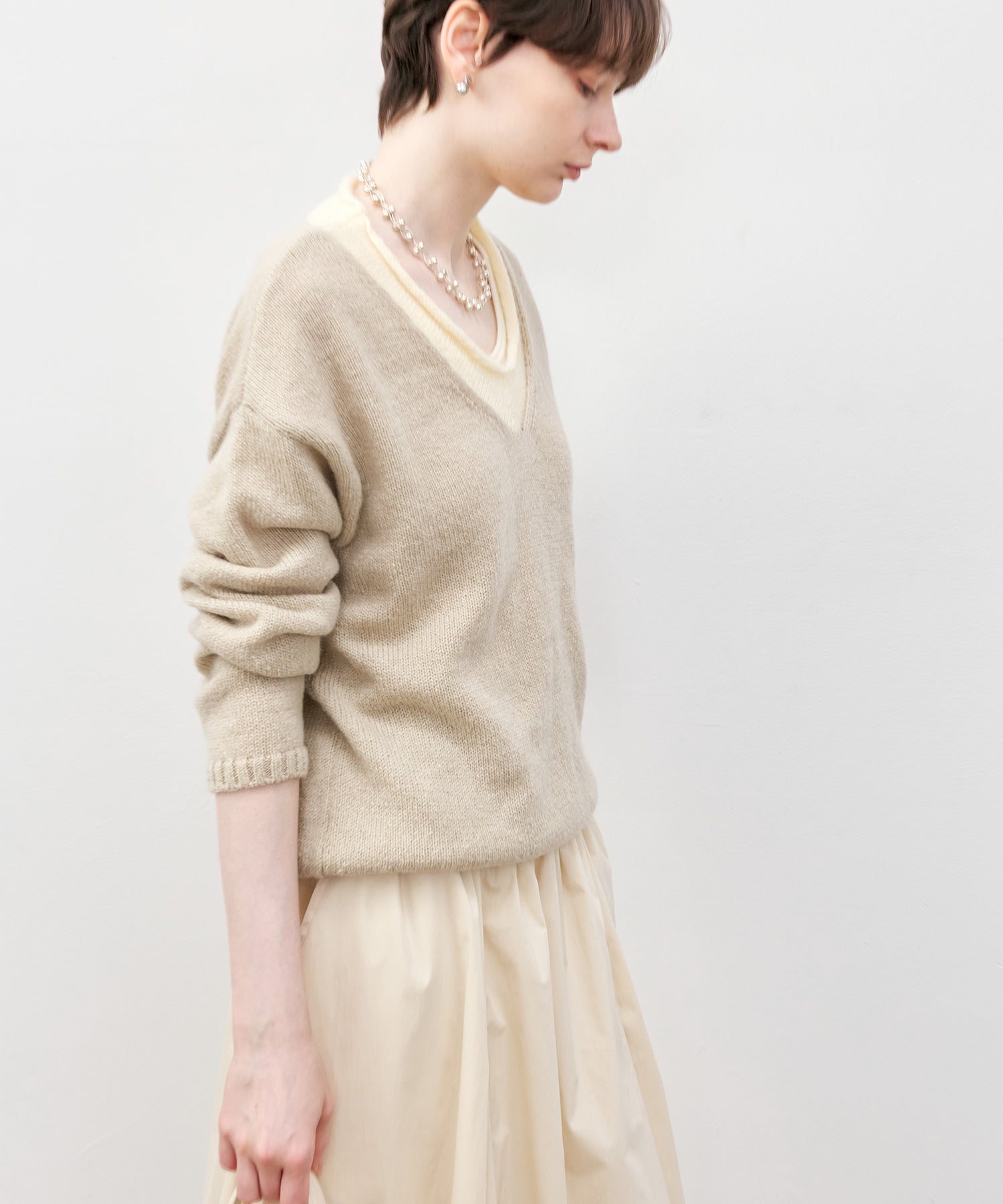 Basic Bi-Color Knit Sweater