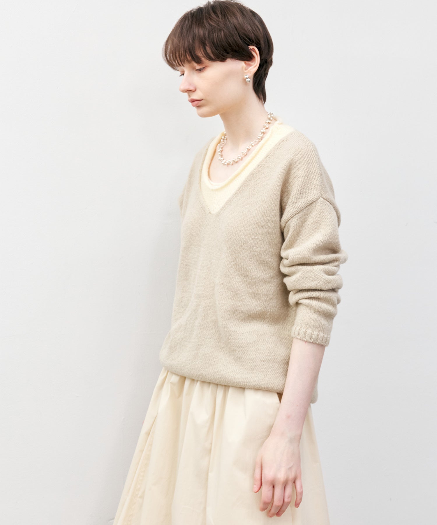 Basic Bi-Color Knit Sweater