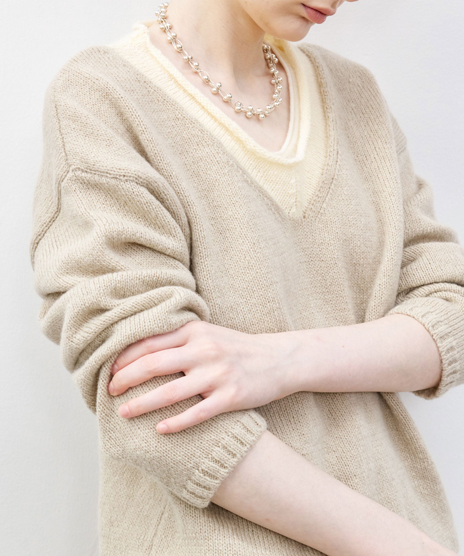 Basic Bi-Color Knit Sweater