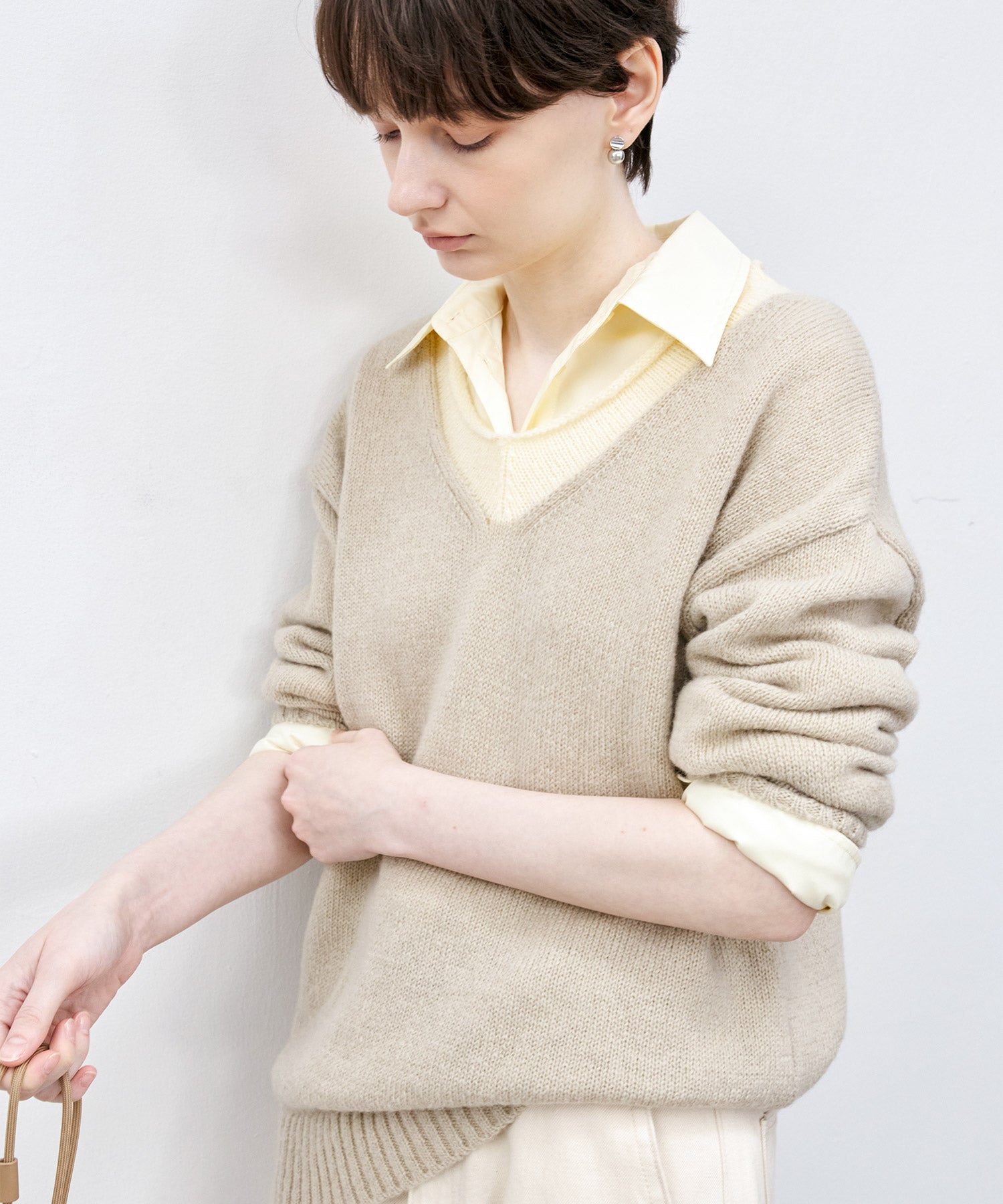 Basic Bi-Color Knit Sweater