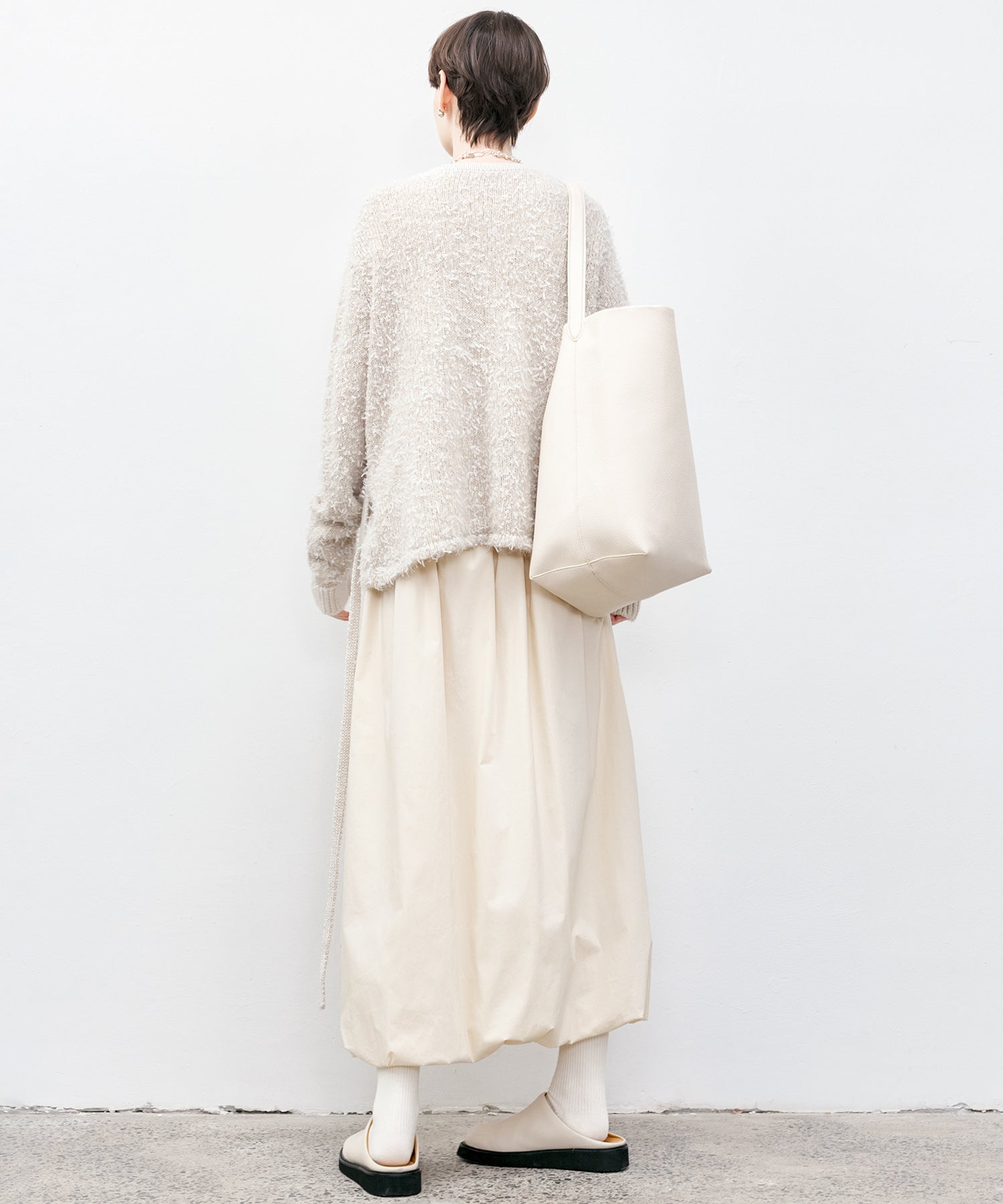 Tweed-Like V-Neck Knit Cardigan