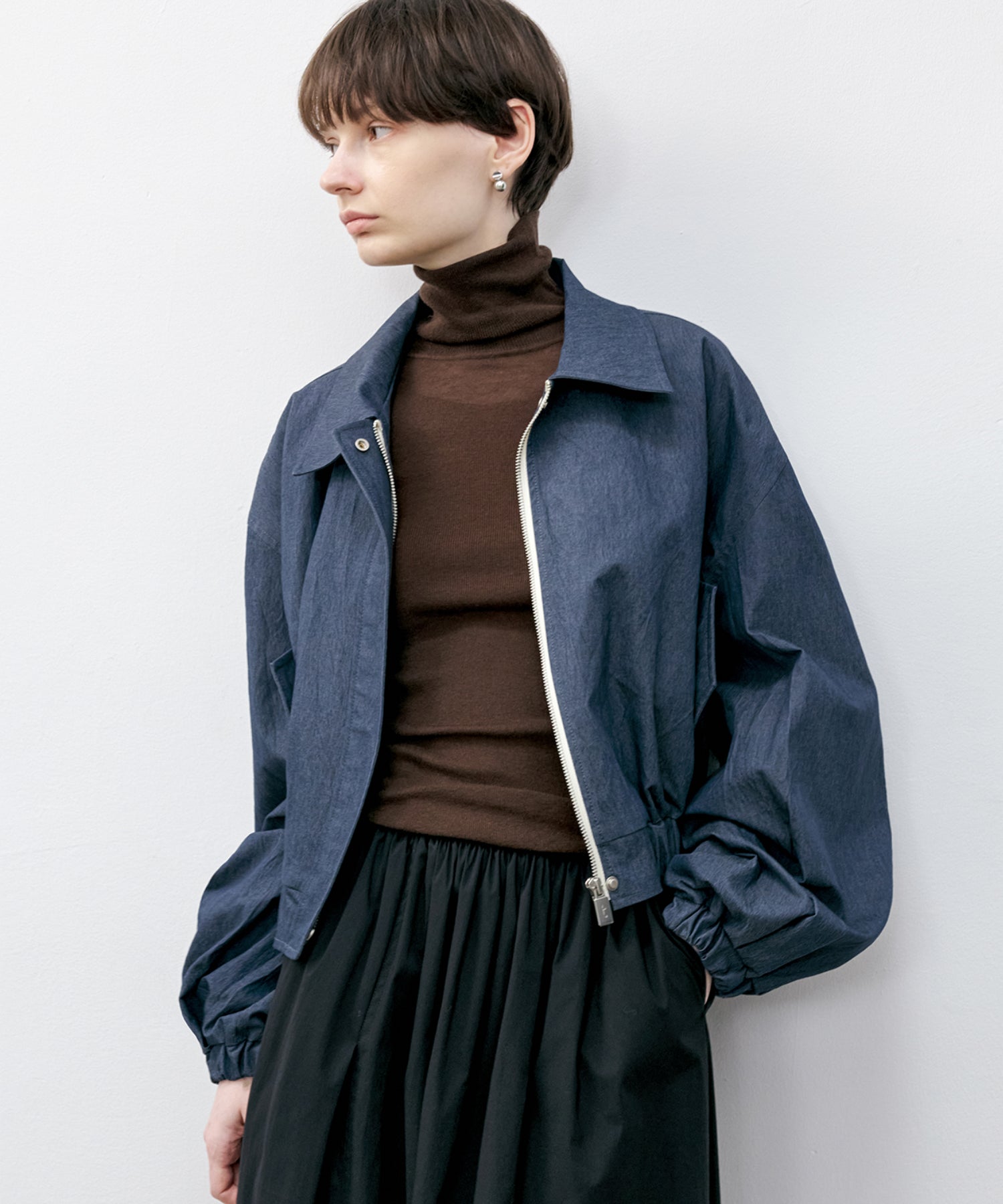 Contrast Panel Turtleneck Top