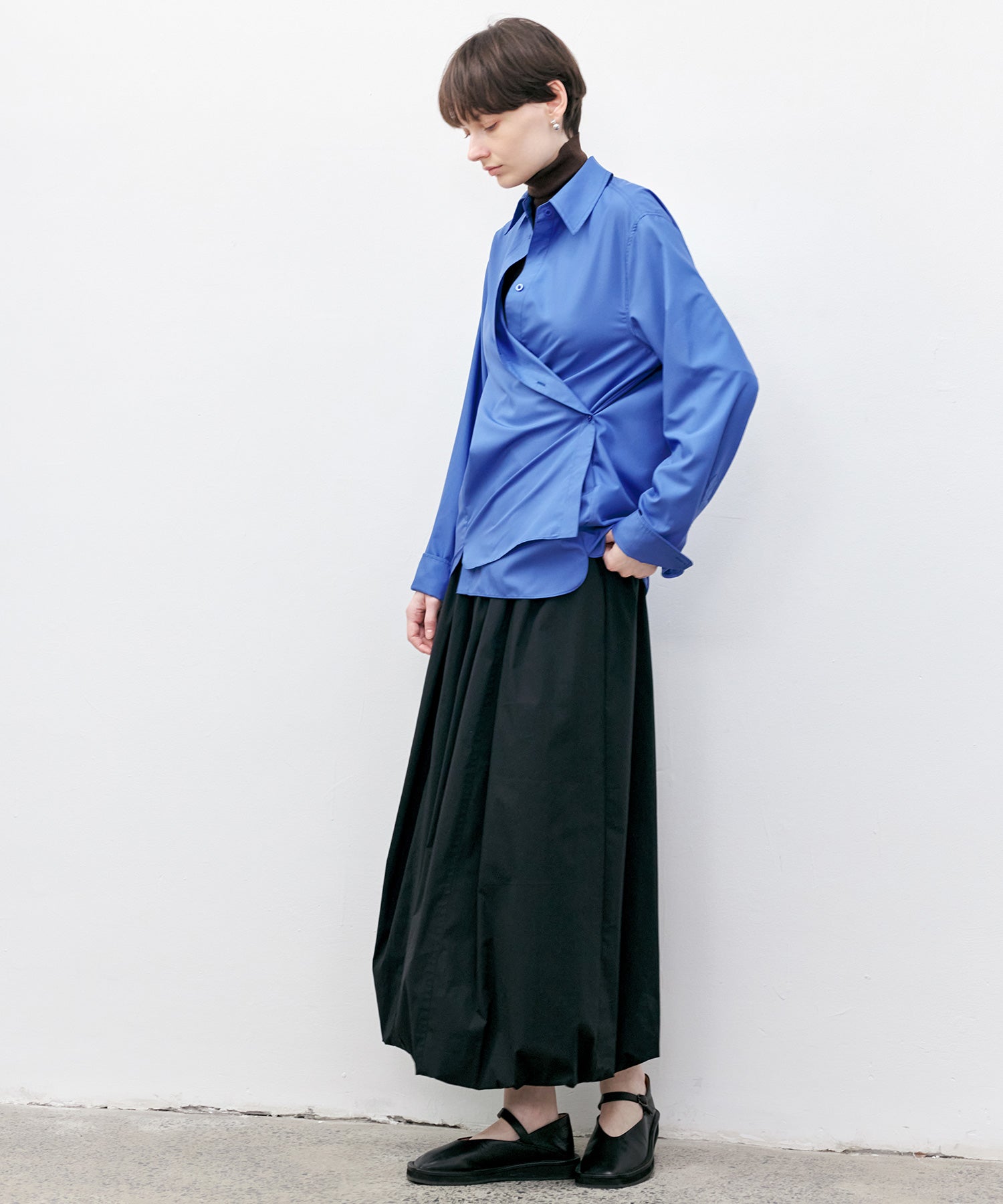 Cross-Front Button 2-Way Shirt