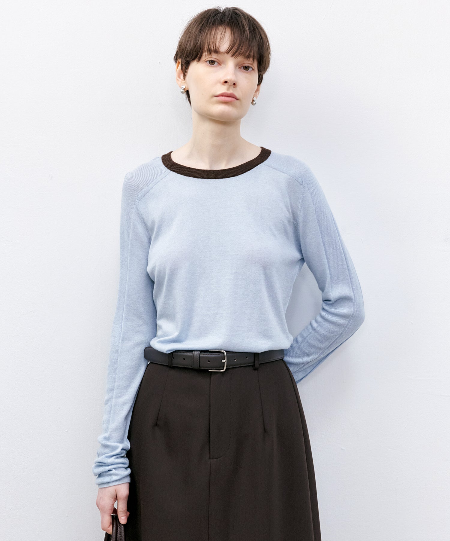 Basic Round-neck Knit Tops