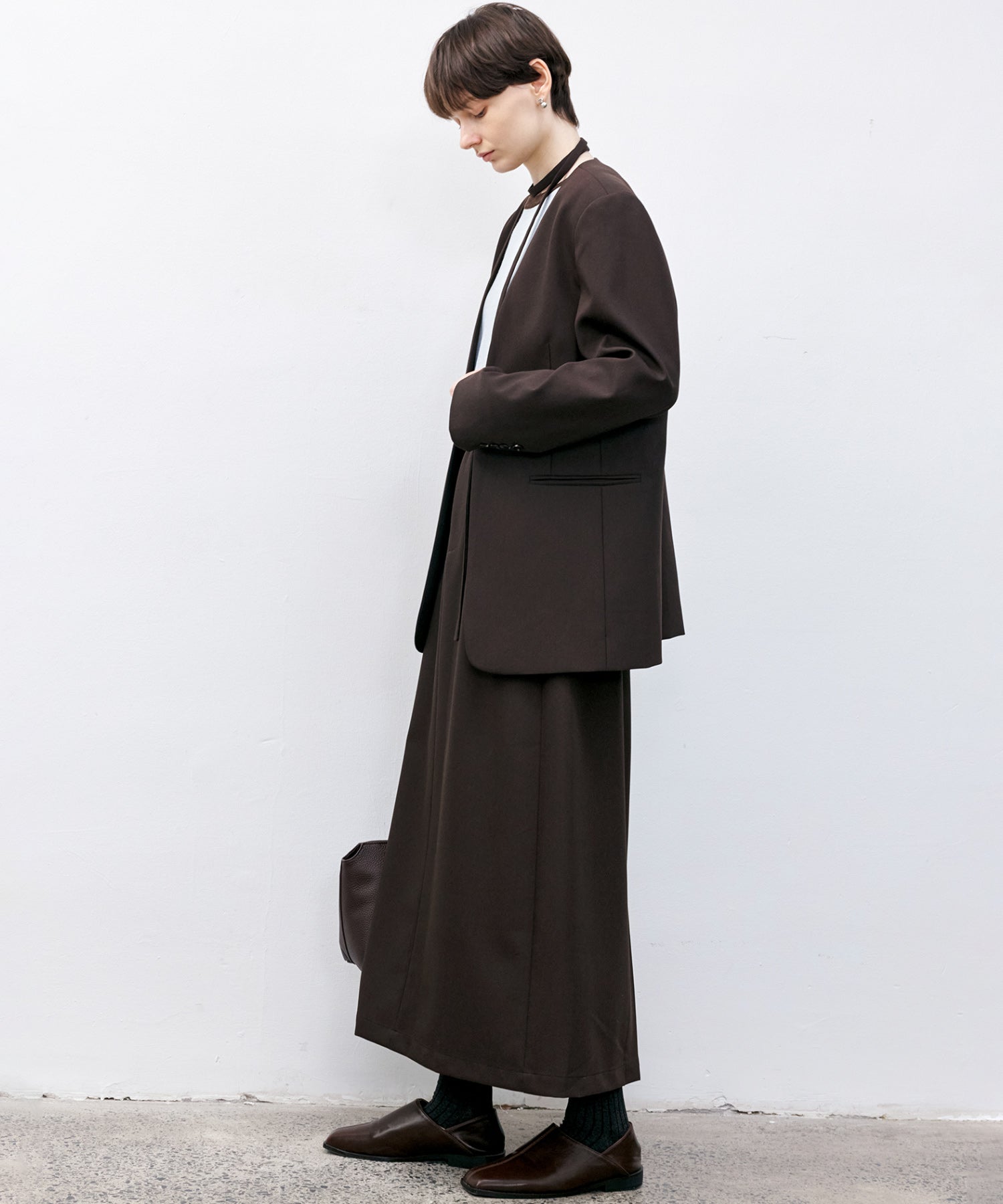 Back-slit maxi skirt