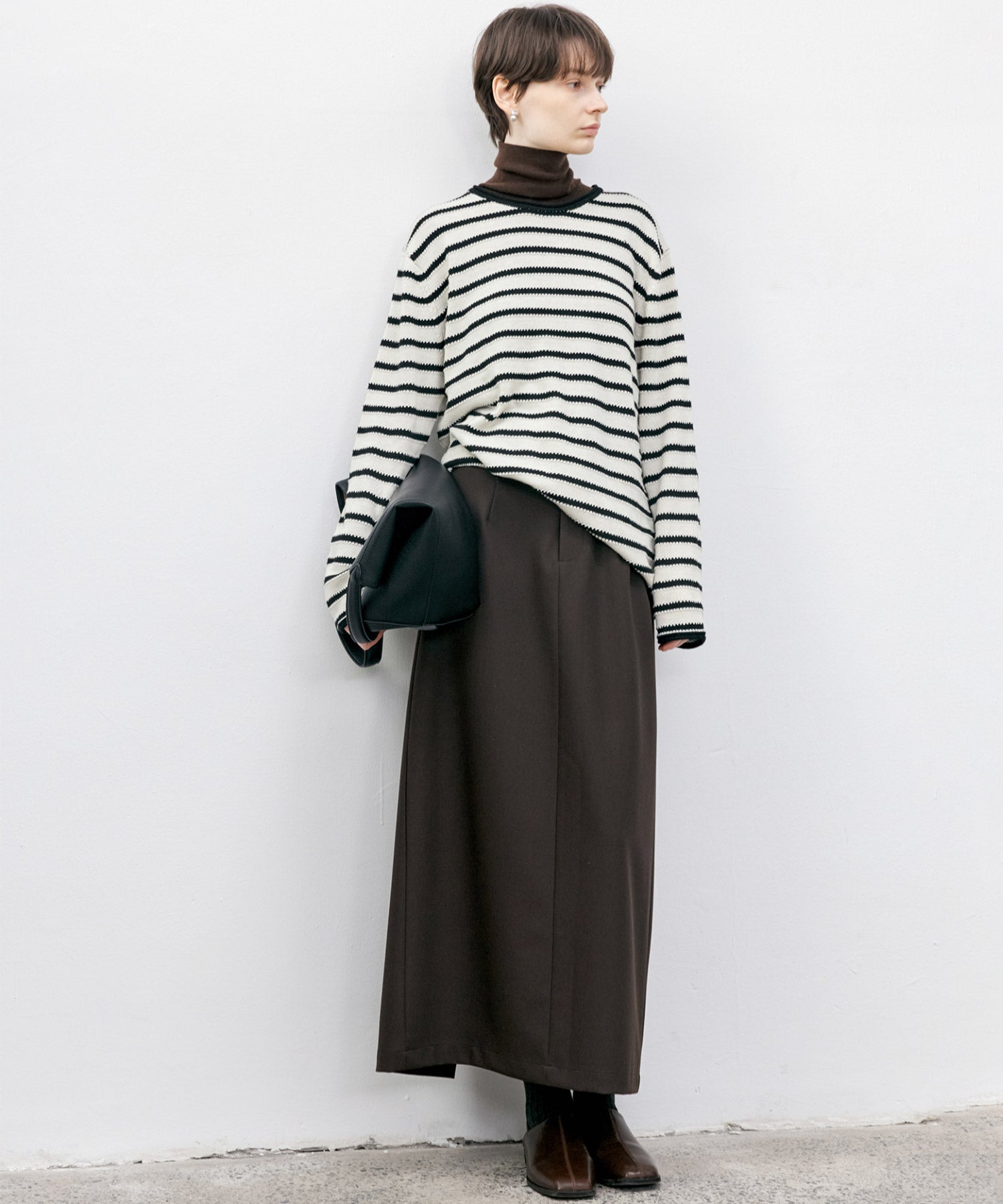 Textured Stripe Panel Knit Sweater