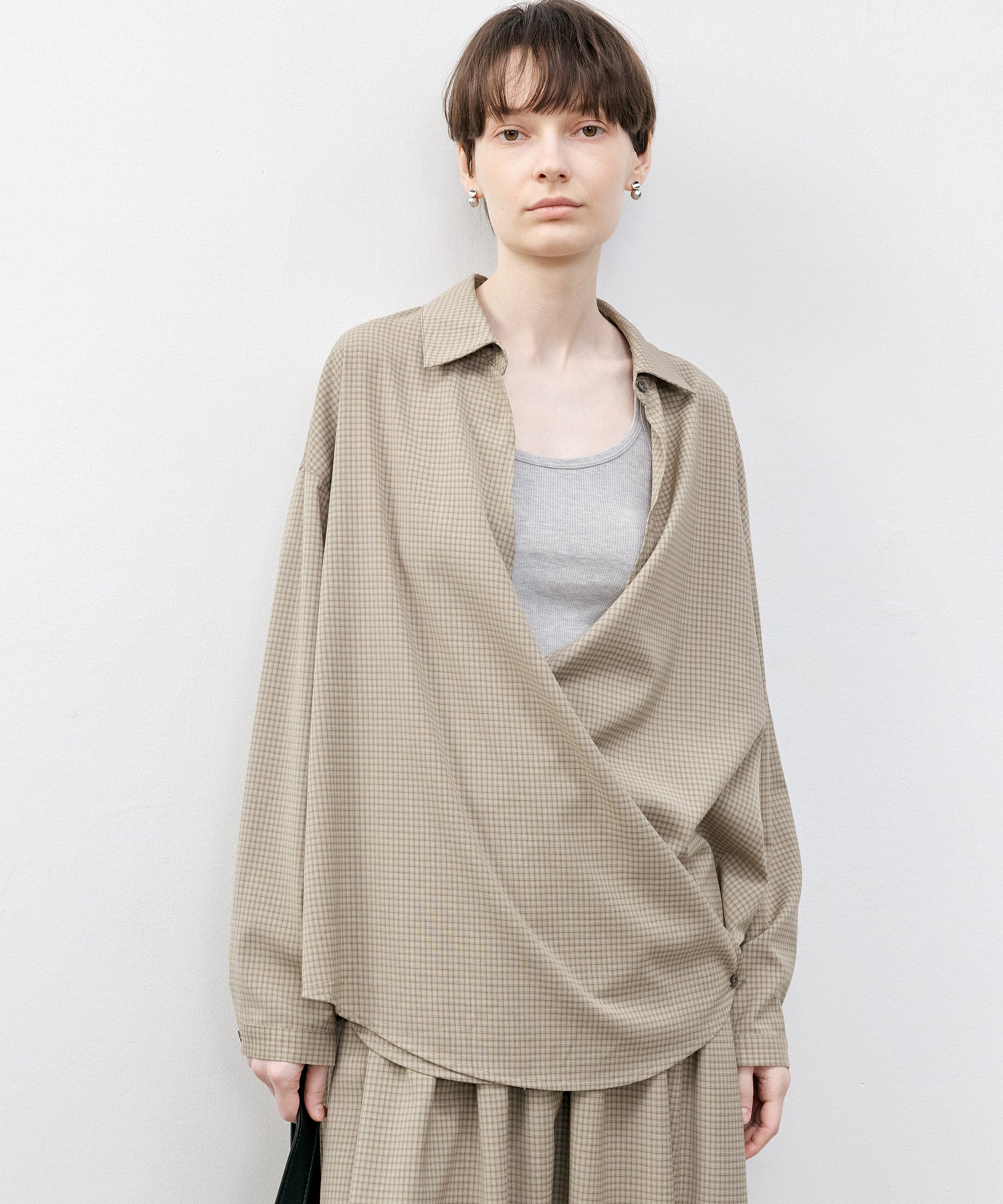 Plaid Asymmetric Shirt