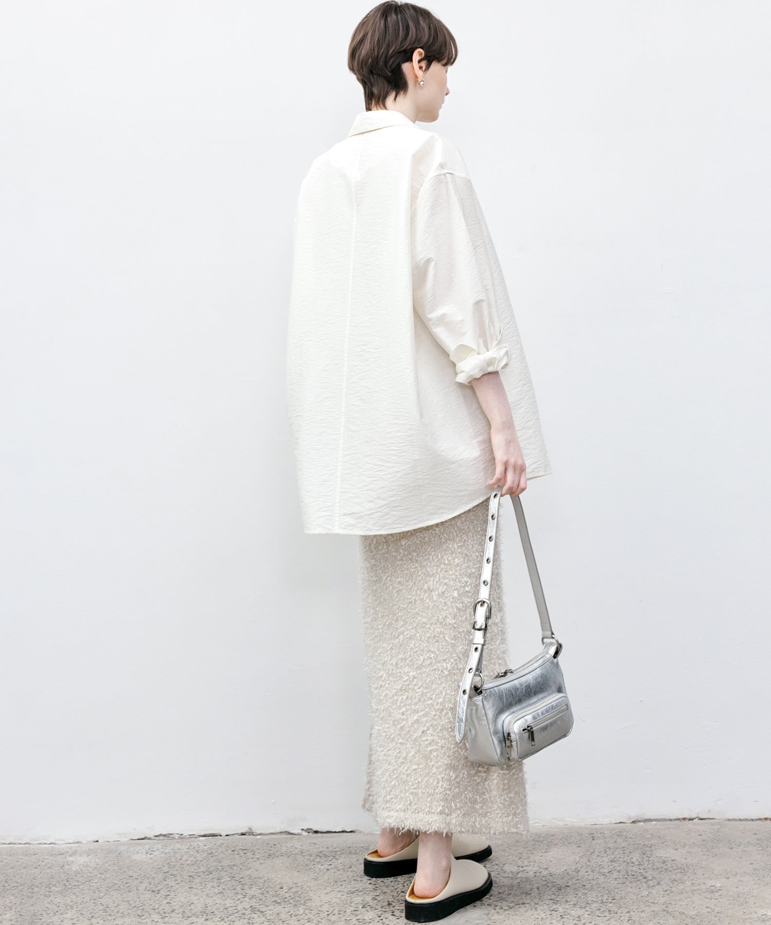 Big Collar Piping Stitch Oversized Shirt