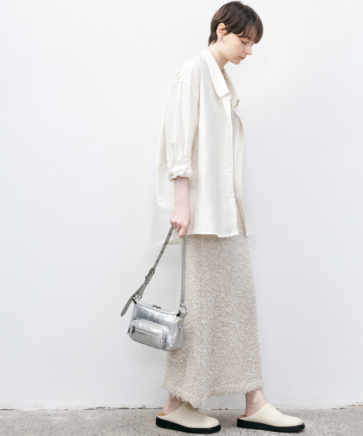 Big Collar Piping Stitch Oversized Shirt