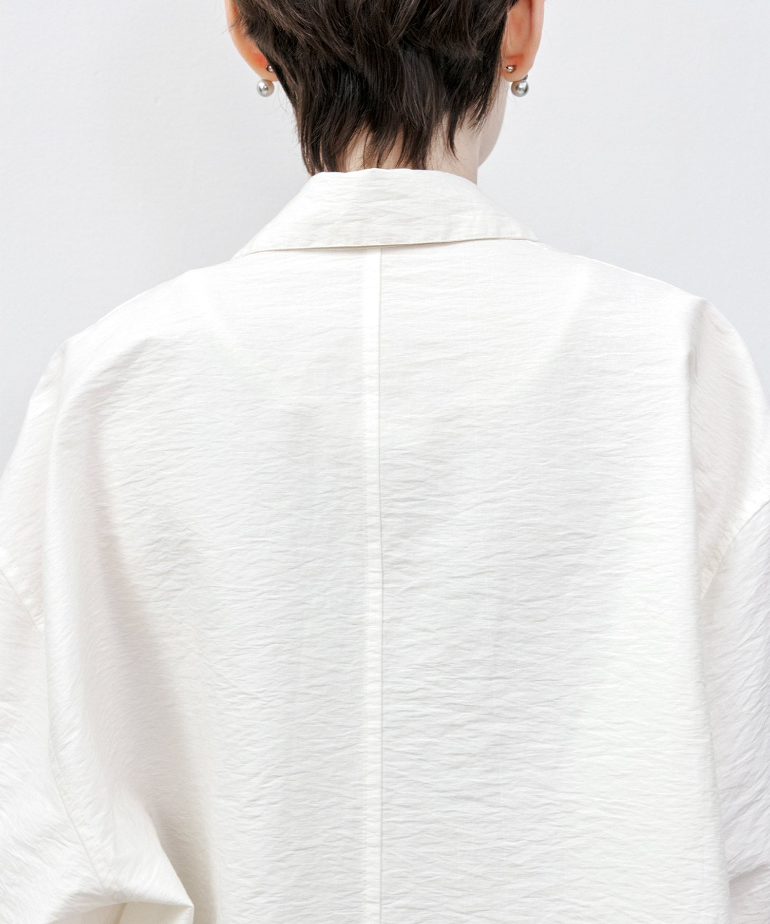 Big Collar Piping Stitch Oversized Shirt