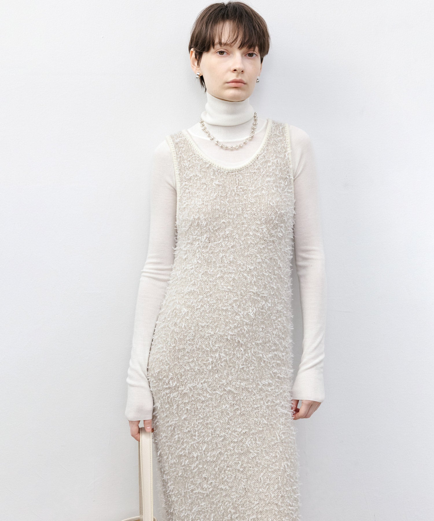 Tweed Round Neck Knit Dress