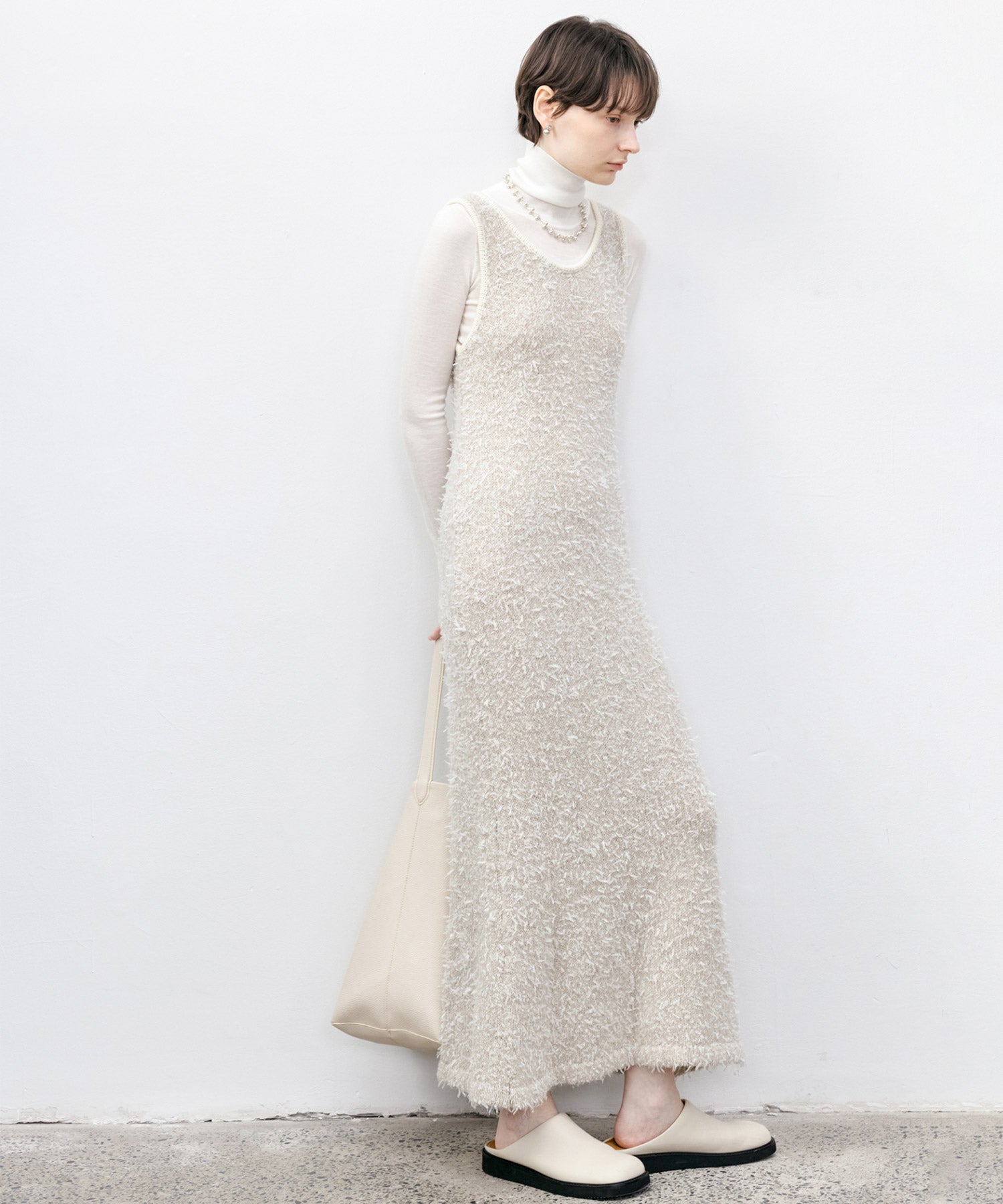 Tweed Round Neck Knit Dress