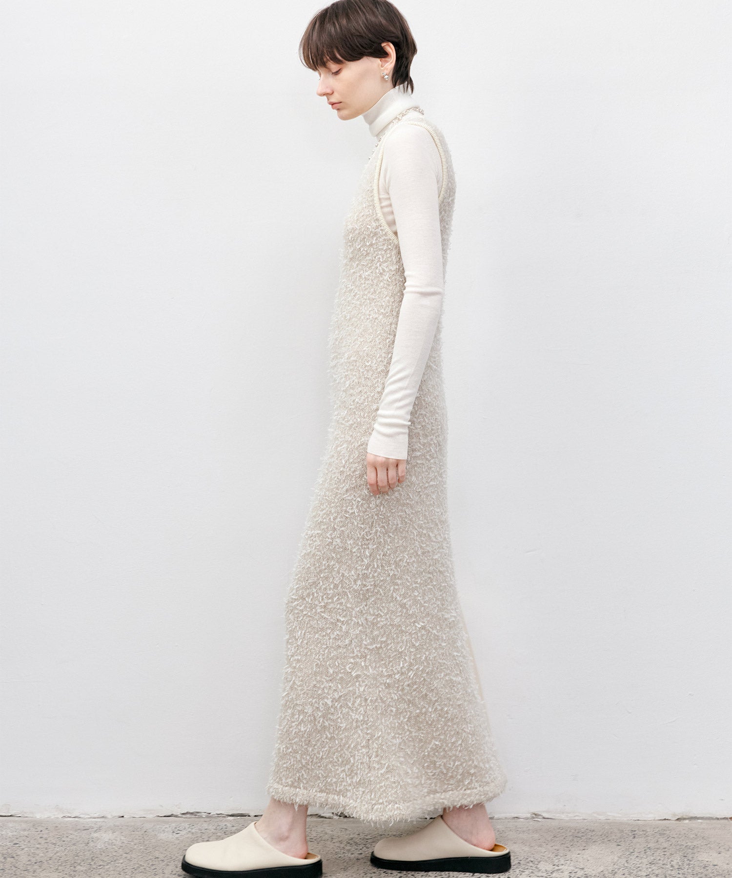 Tweed Round Neck Knit Dress
