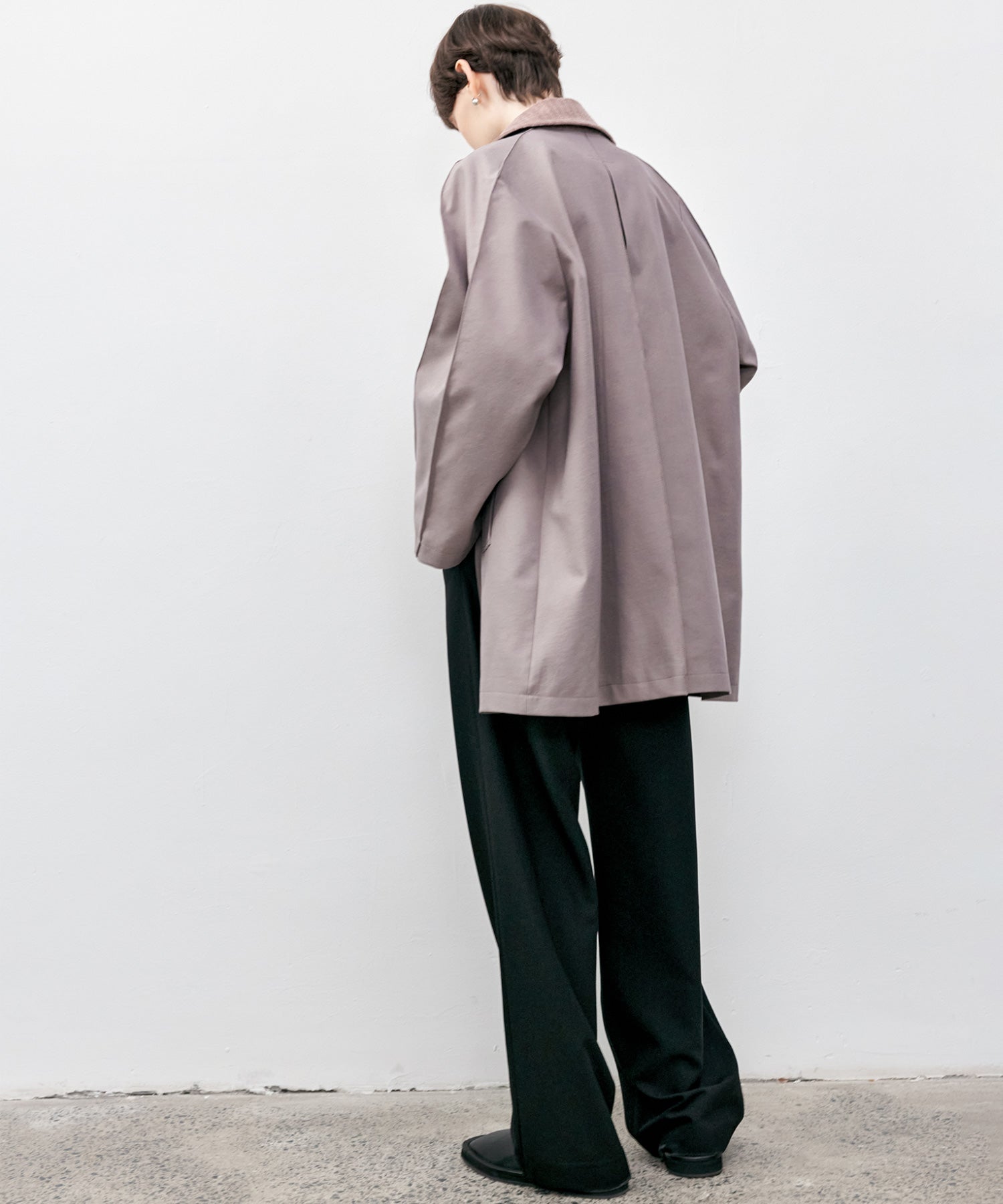 Oversized Corduroy Color-Block Long Coat