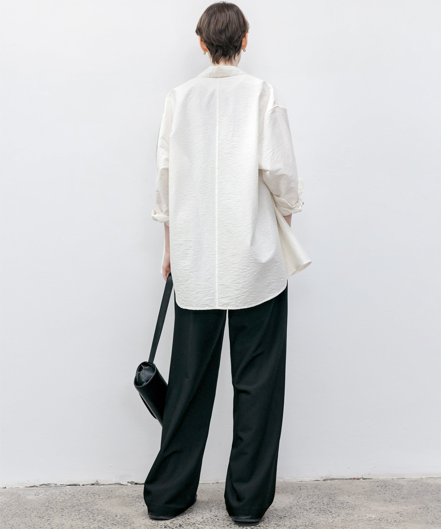 Big Collar Piping Stitch Oversized Shirt