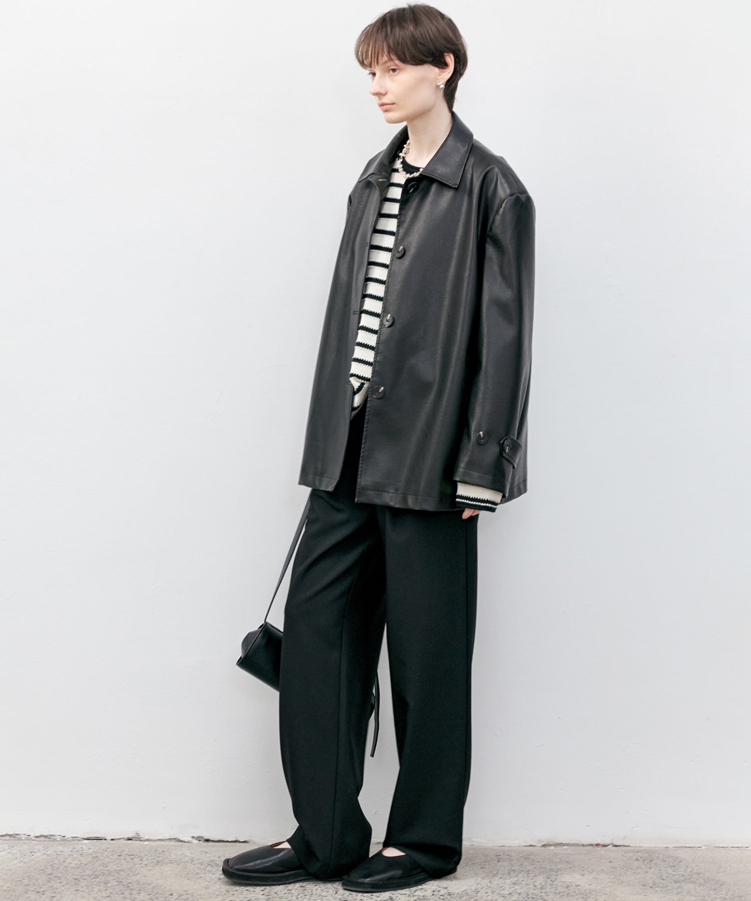 Textured Stripe Panel Knit Sweater