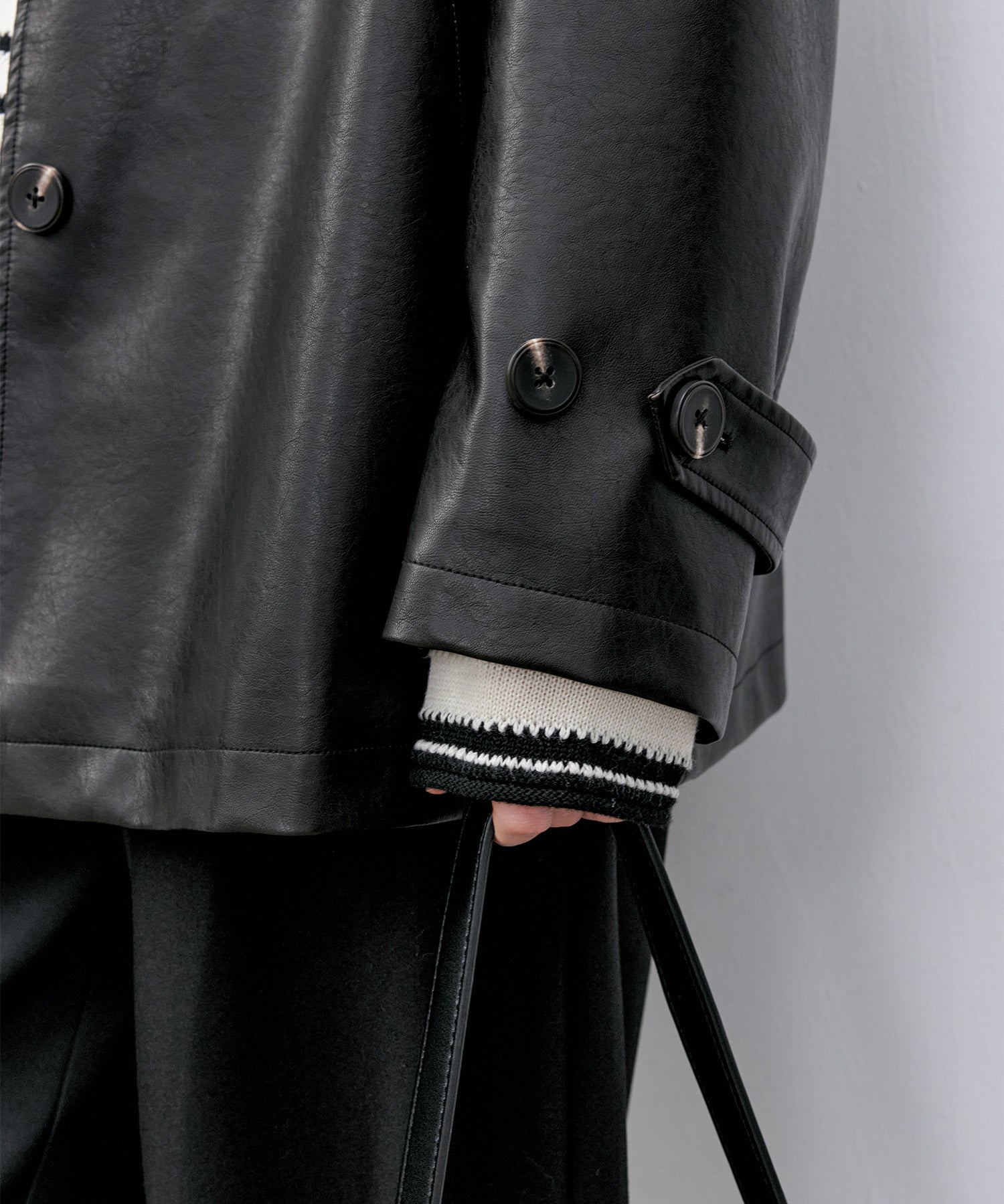 Textured Stripe Panel Knit Sweater