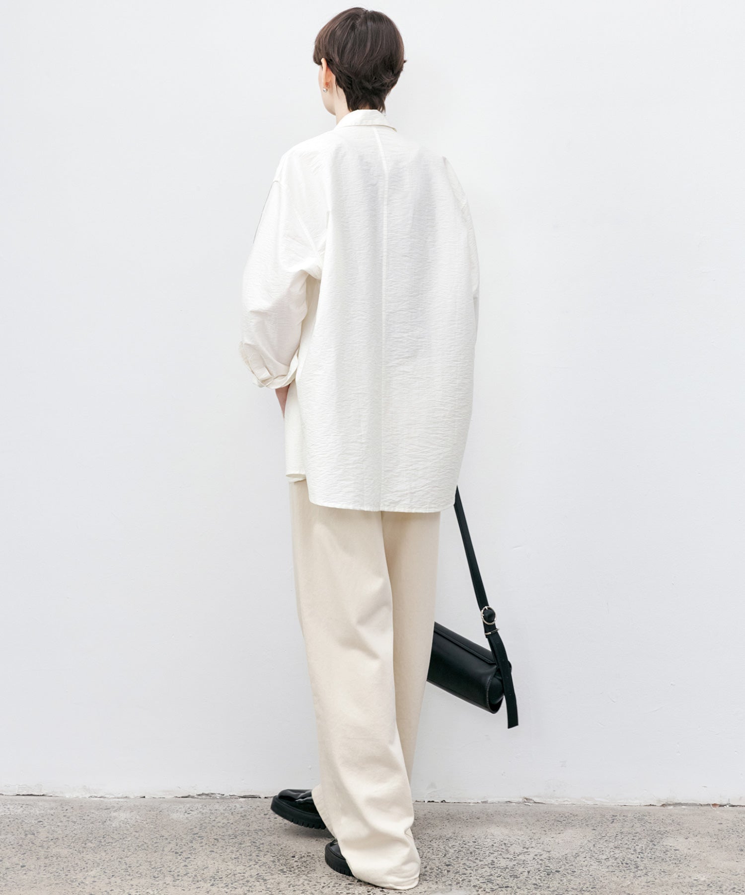 Big Collar Piping Stitch Oversized Shirt