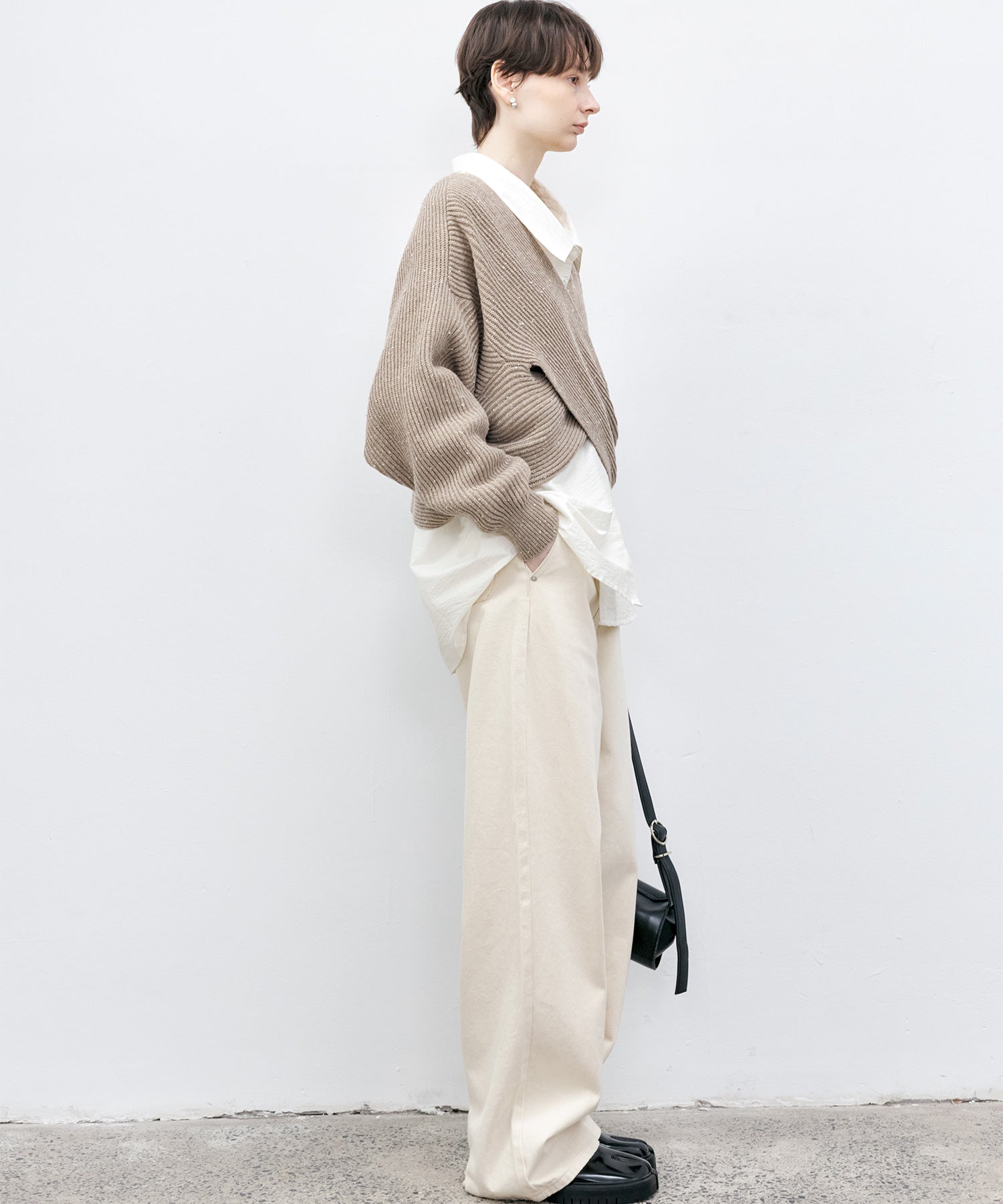 Big Collar Piping Stitch Oversized Shirt