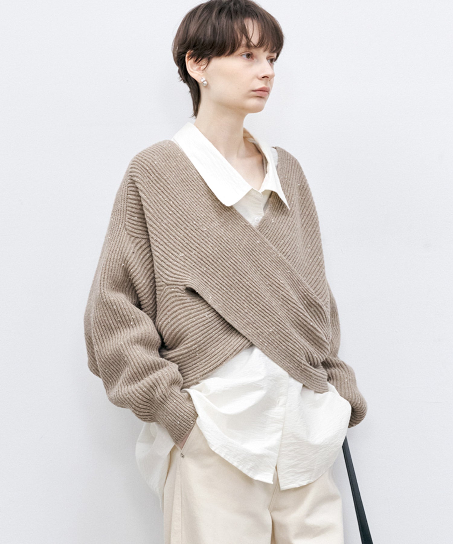Big Collar Piping Stitch Oversized Shirt
