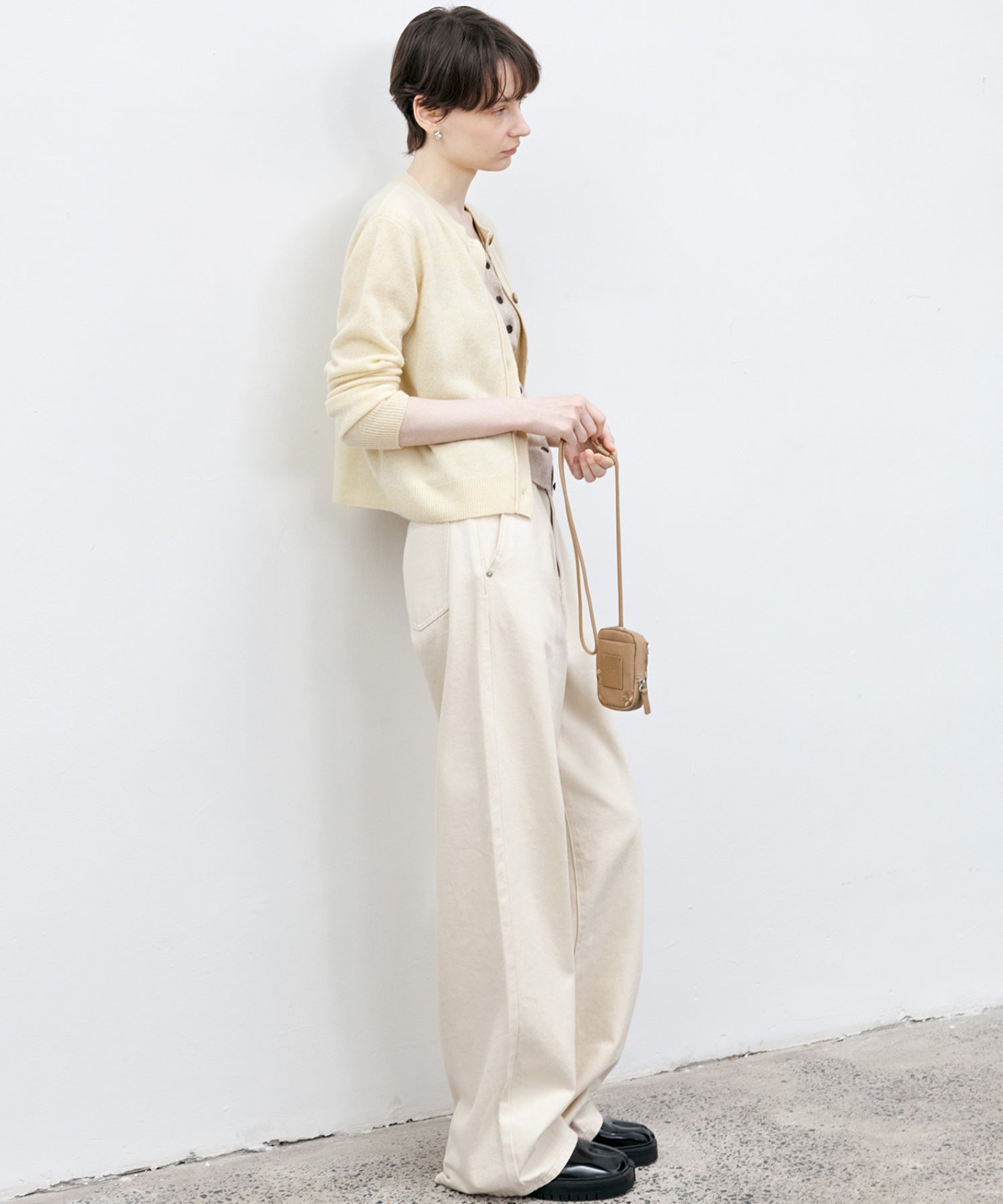 Front Button Soft Wool-Blend Knit Vest