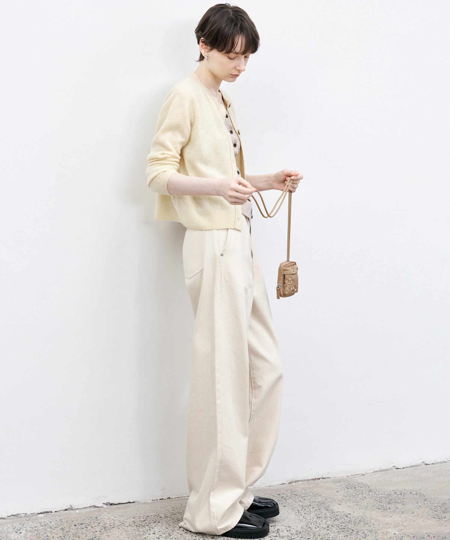 Front Button Soft Wool-Blend Knit Vest