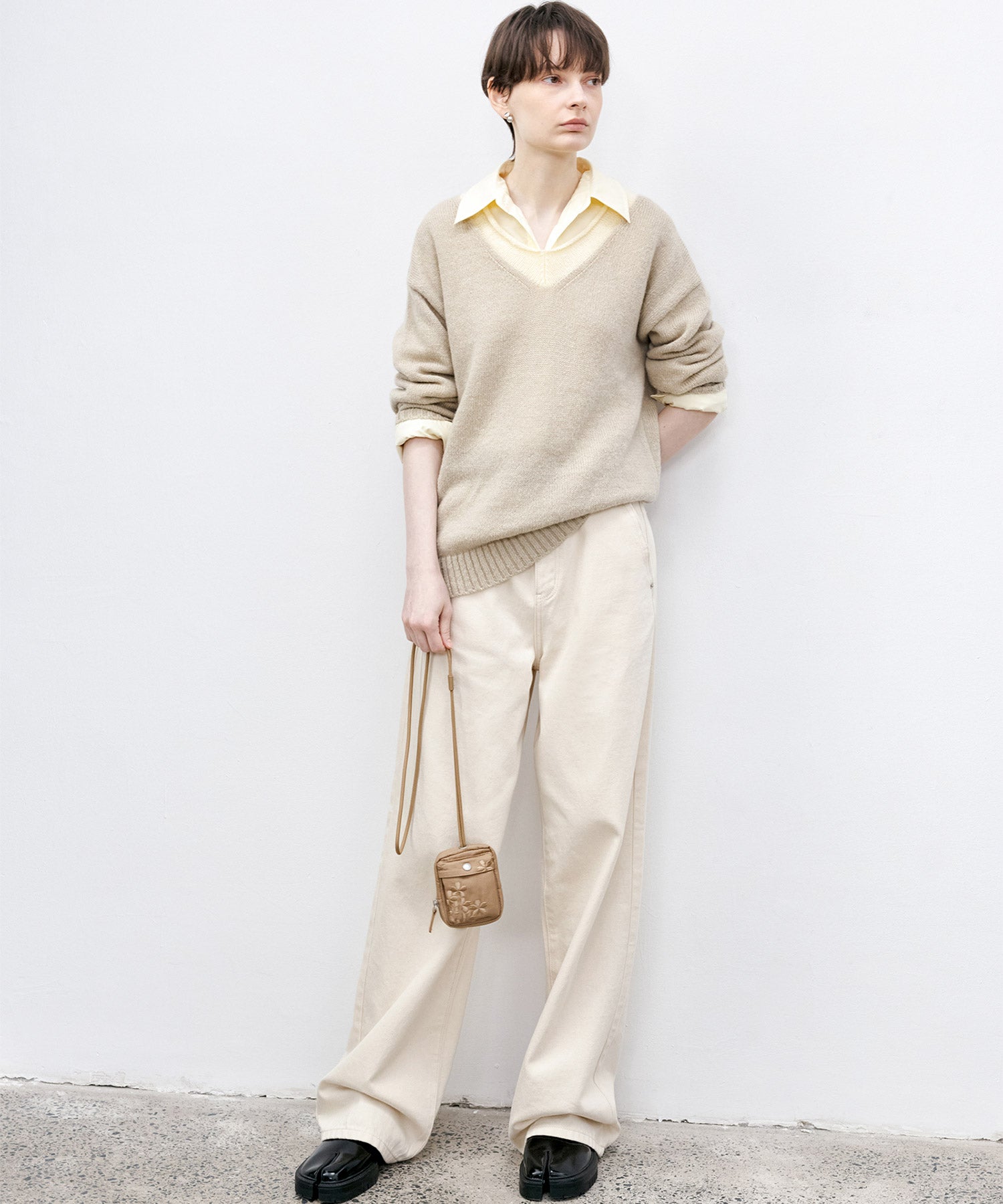 Basic Bi-Color Knit Sweater