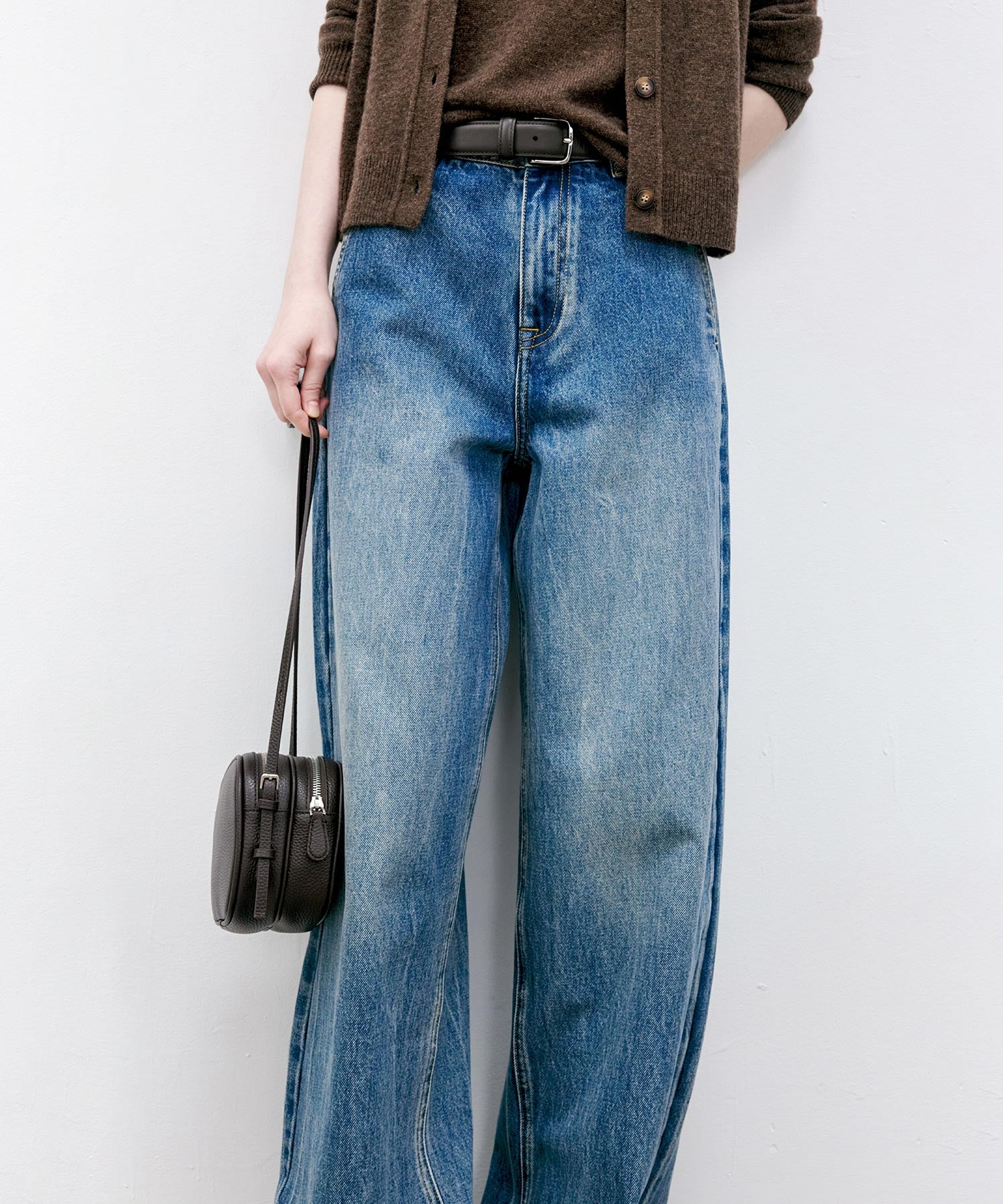 High-Rise Wide-Leg Naron Denim Pants