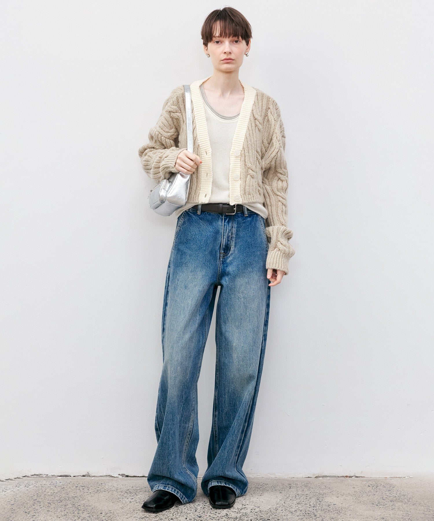 High-Rise Wide-Leg Naron Denim Pants