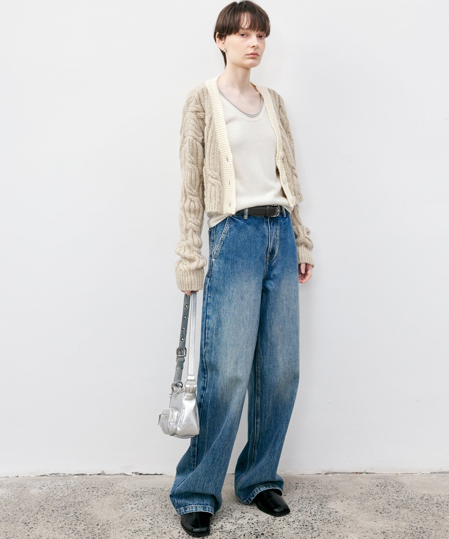 Cable Knit Cropped Bolero