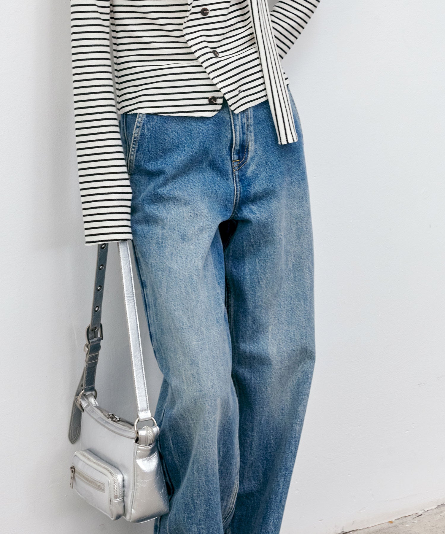 High-Rise Wide-Leg Naron Denim Pants