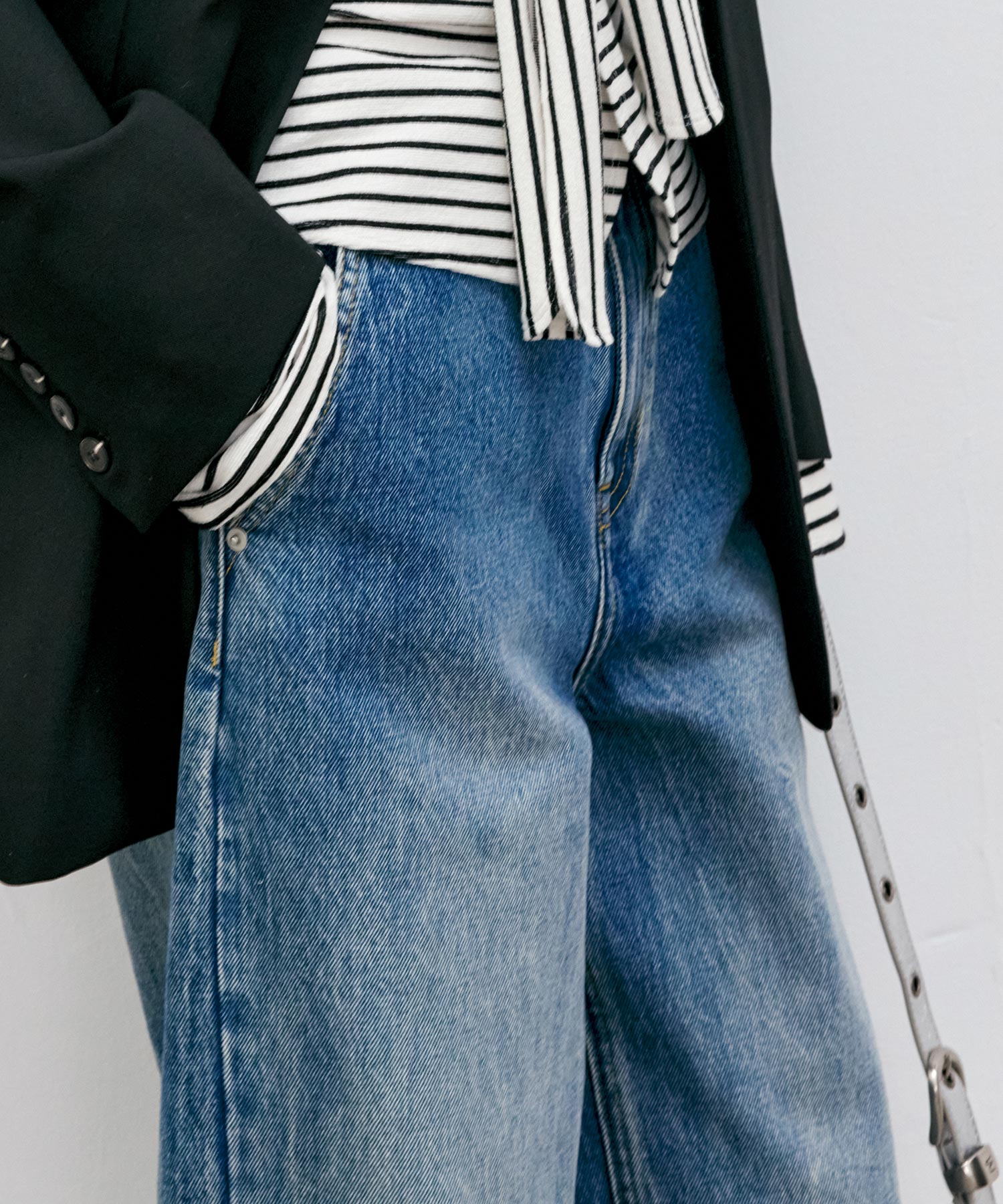 High-Rise Wide-Leg Naron Denim Pants
