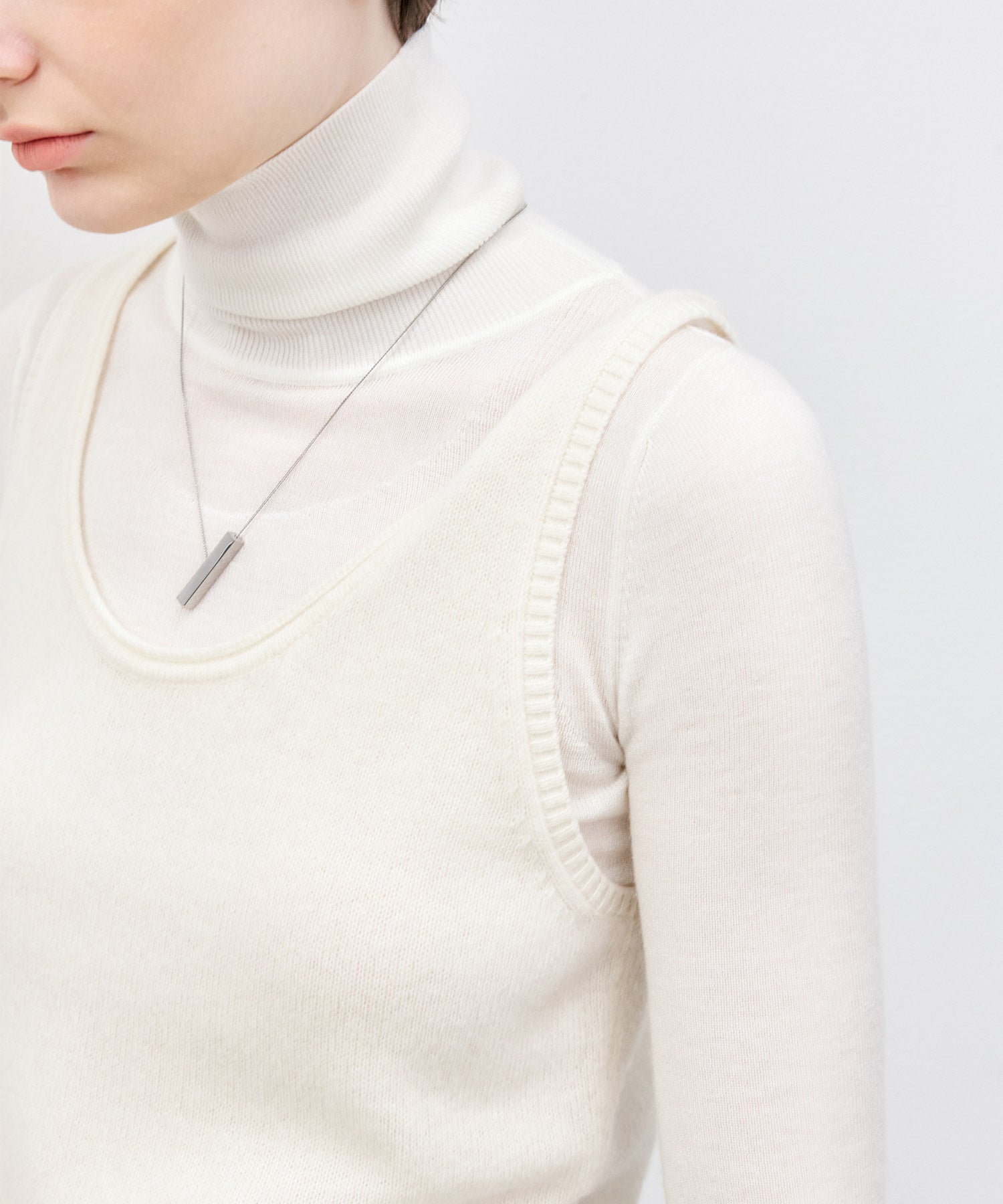 Contrast Panel Turtleneck Top
